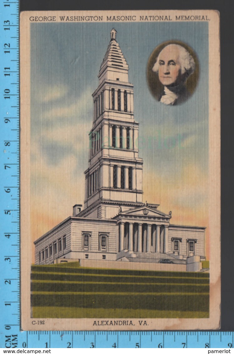 - NAlexandria Virginia - G. Washington, Masonic Memorial ,  - PubCapitol Souvenir - Postcards Cartes Postales - Alexandria