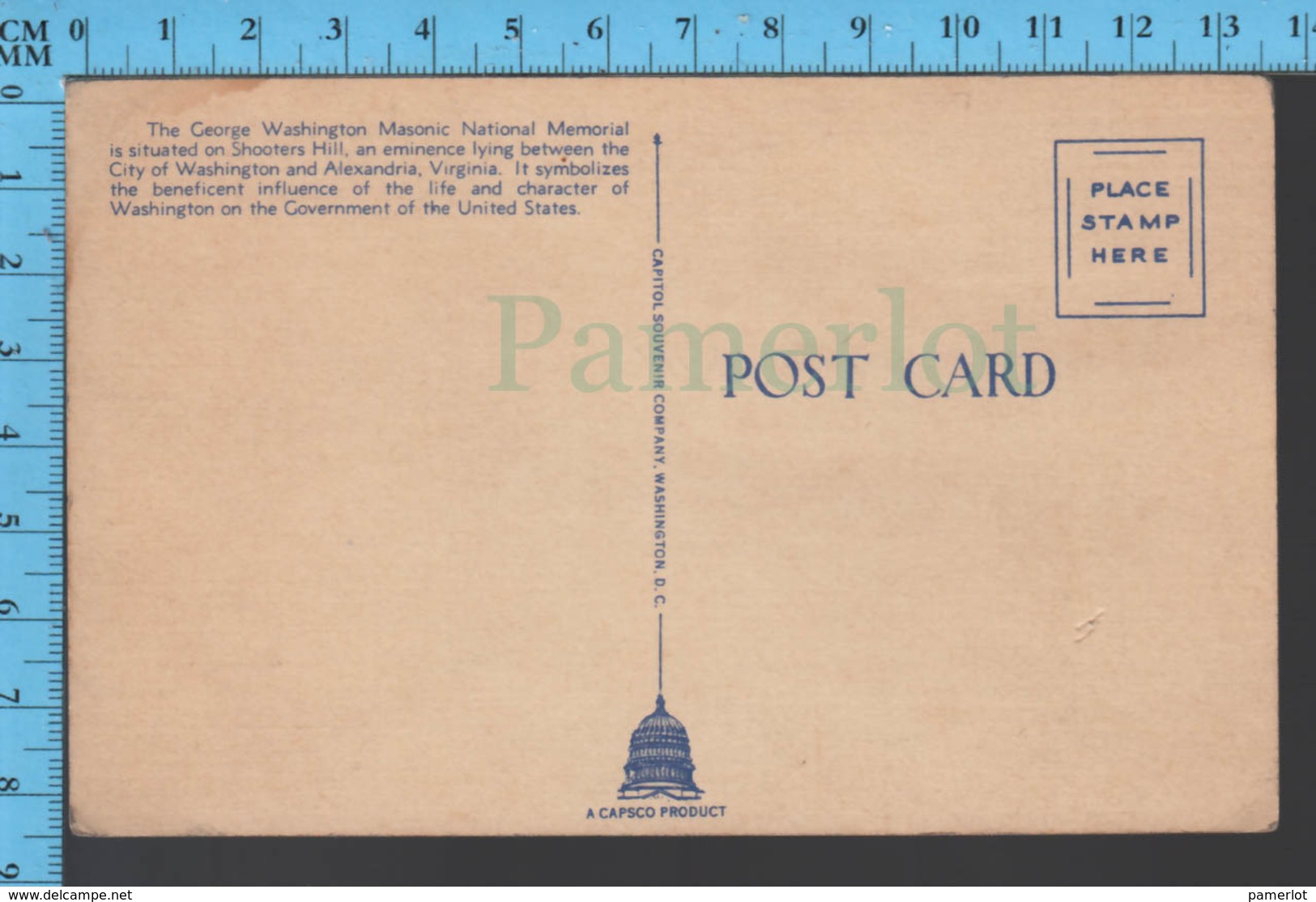 - NAlexandria Virginia - G. Washington, Masonic Memorial ,  - PubCapitol Souvenir - Postcards Cartes Postales - Alexandria
