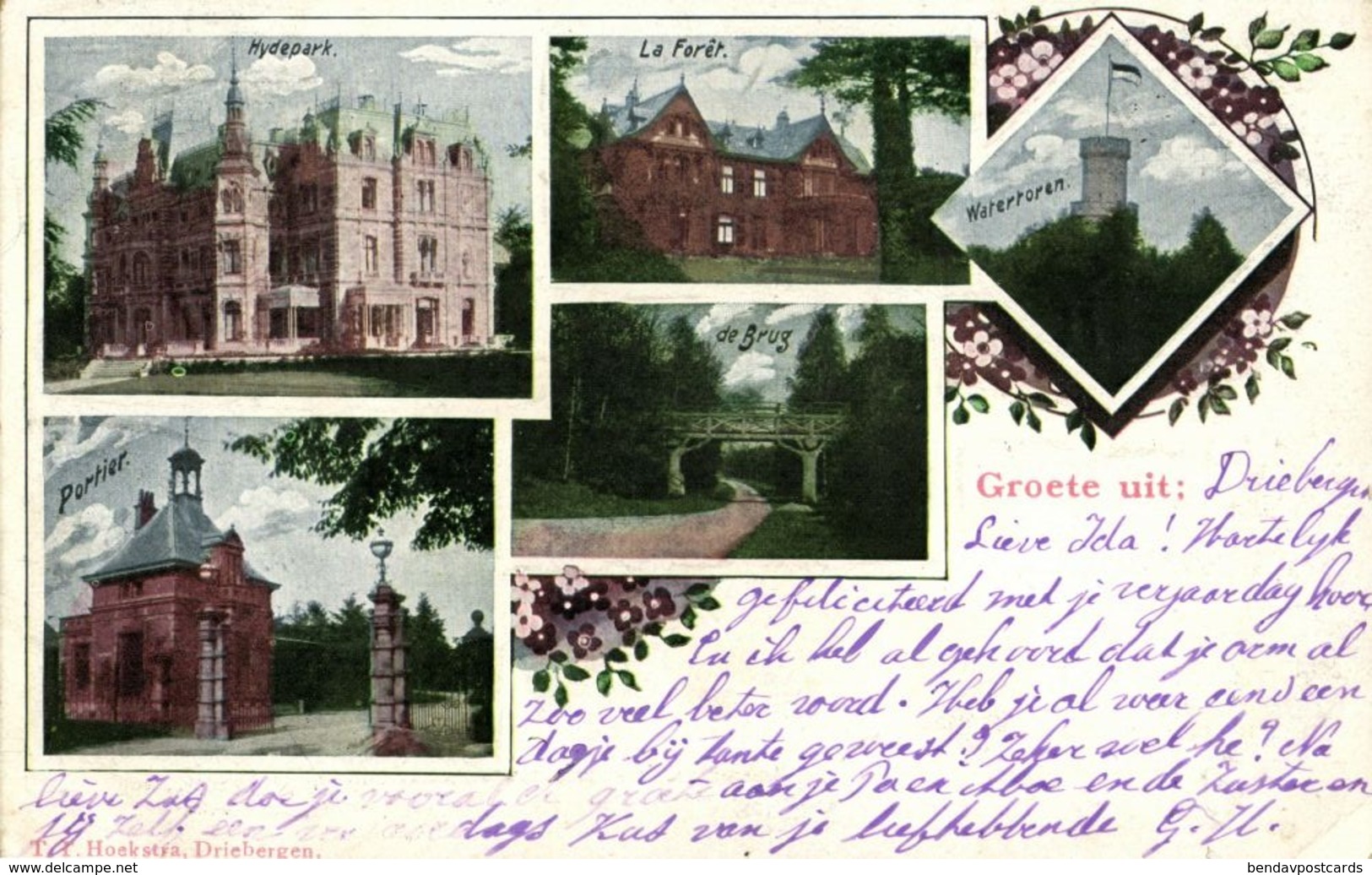 Nederland, DOORN, Driebergen, Hydepark, Forêt, Watertoren (1905) Ansichtkaart - Doorn