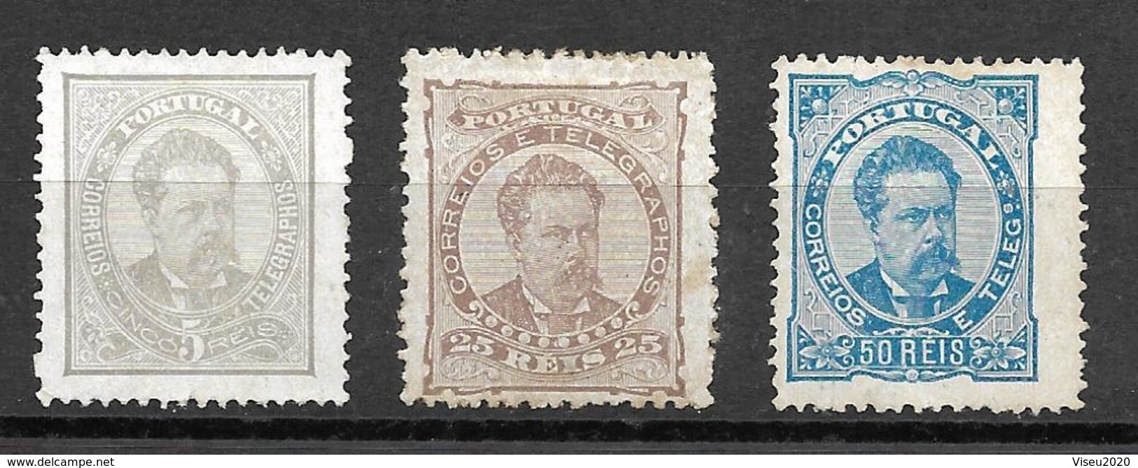 Portugal 1882 - D. Luís I . De Frente - Serie Completa Afinsa 56/58 - Unused Stamps