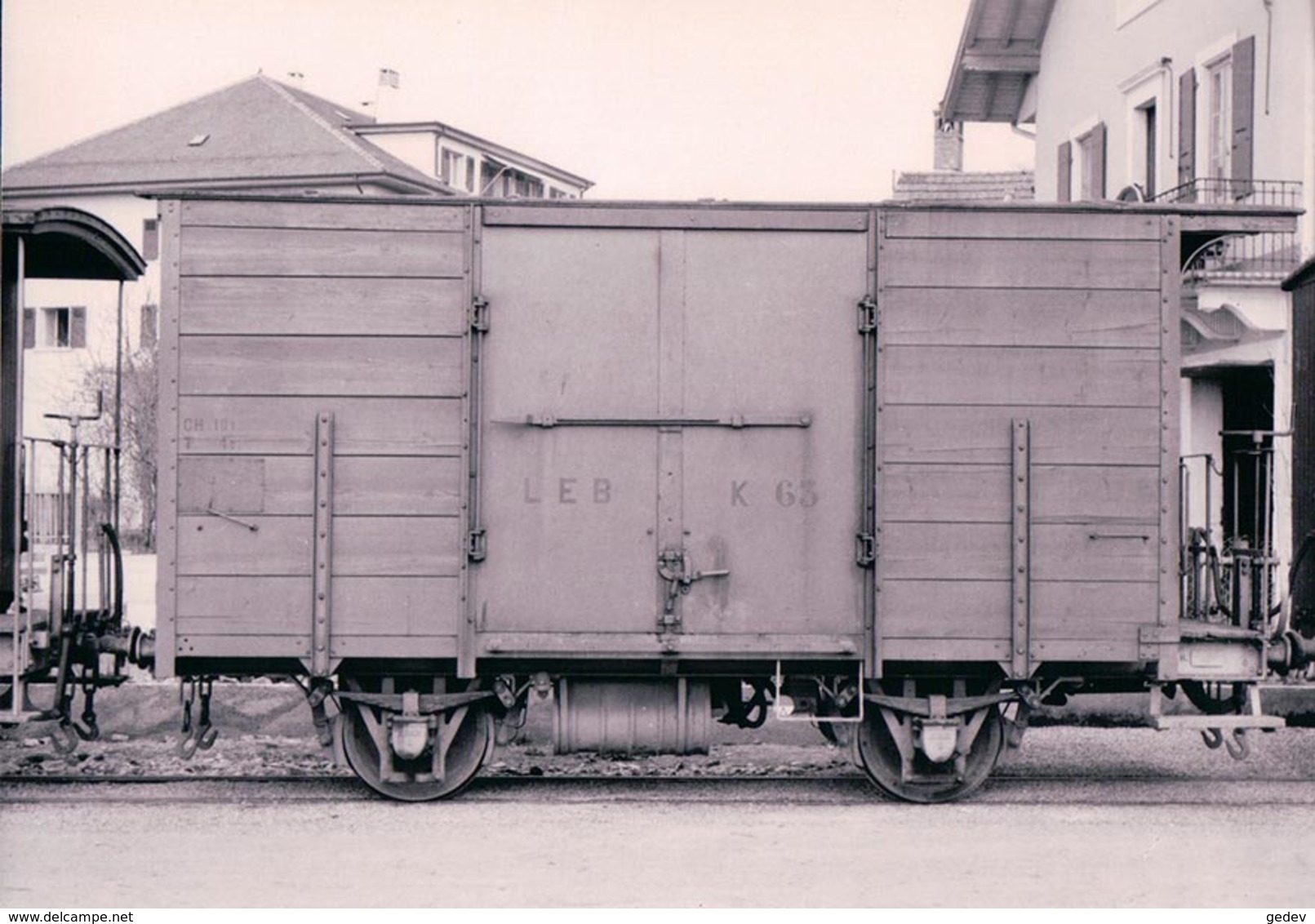 Chemin De Fer Lausanne Echallens Bercher, Wagon Marchandises à Echallens, Photo 1967 BVA LEB 78.9 - Bercher