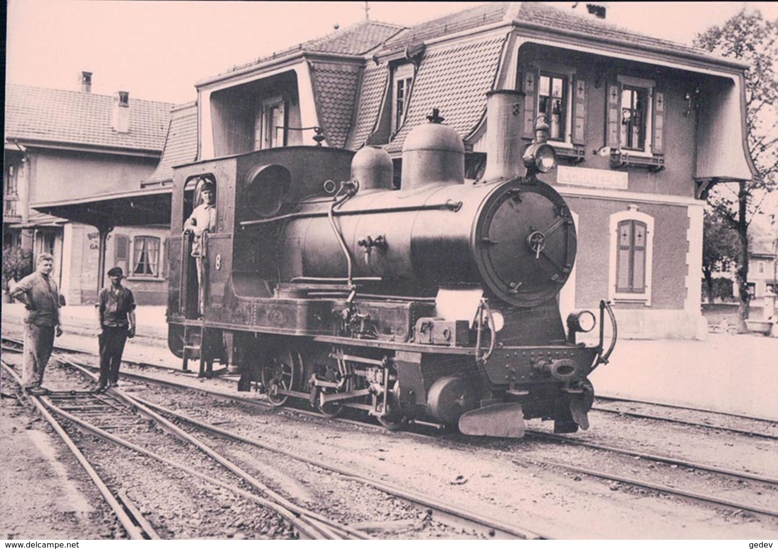 Chemin De Fer Lausanne Echallens Bercher, Locomotive En Gare D'Echallens, Photo 1920 Retirage BVA LEB 78.7 - Bercher