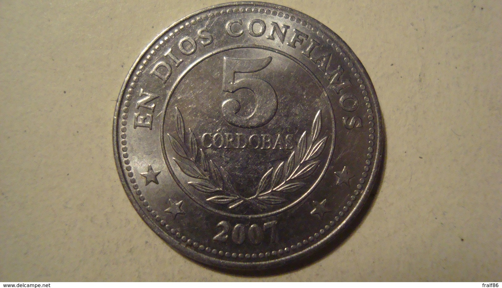 MONNAIE NICARAGUA 5 CORDOBAS 2007 - Nicaragua