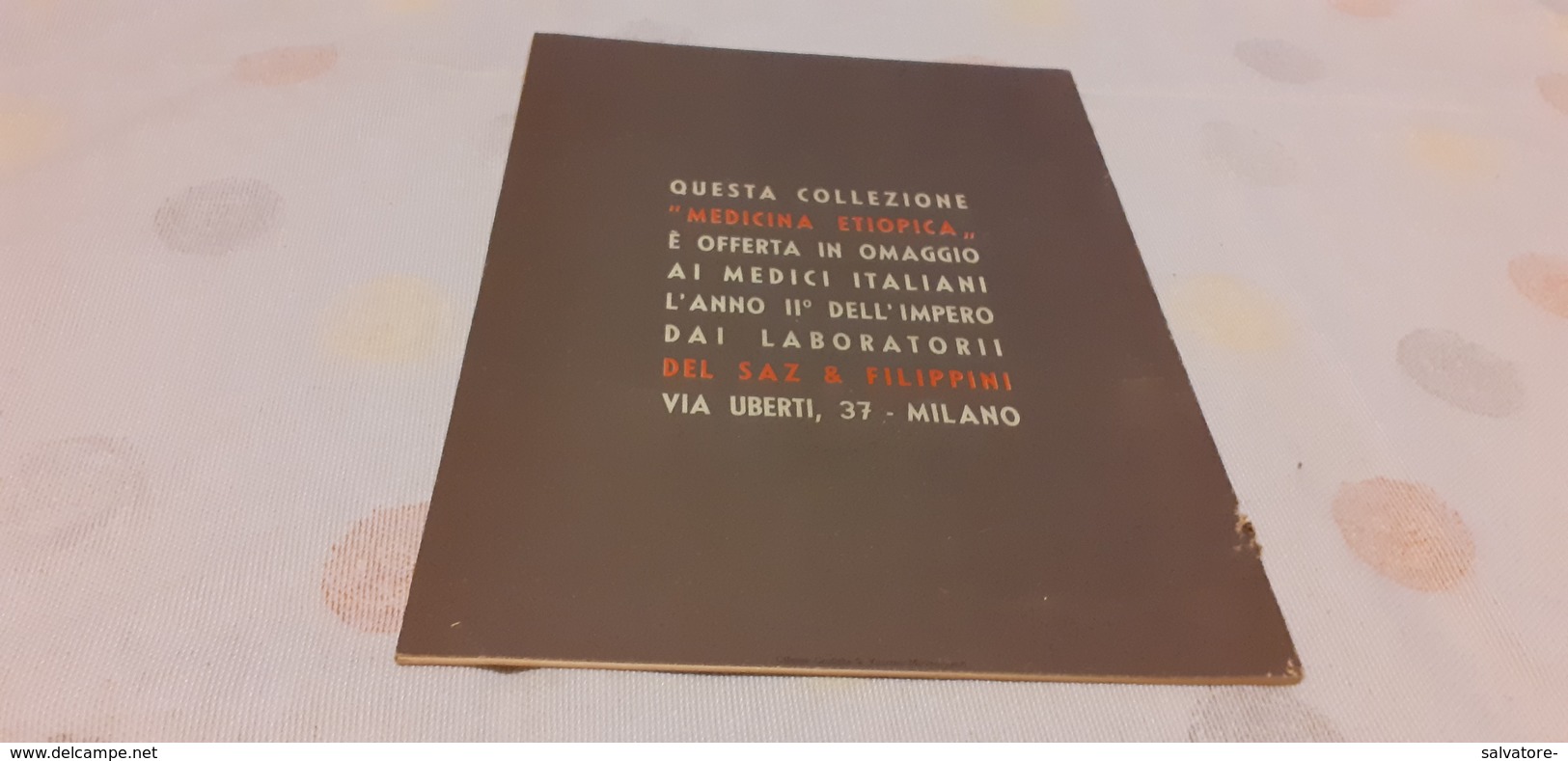 MADICINA ETIOPICA- MALATTIE E MEDICI PER INDIGENI- DOTT.DEL GUERRADOTT. - Médecine, Biologie, Chimie