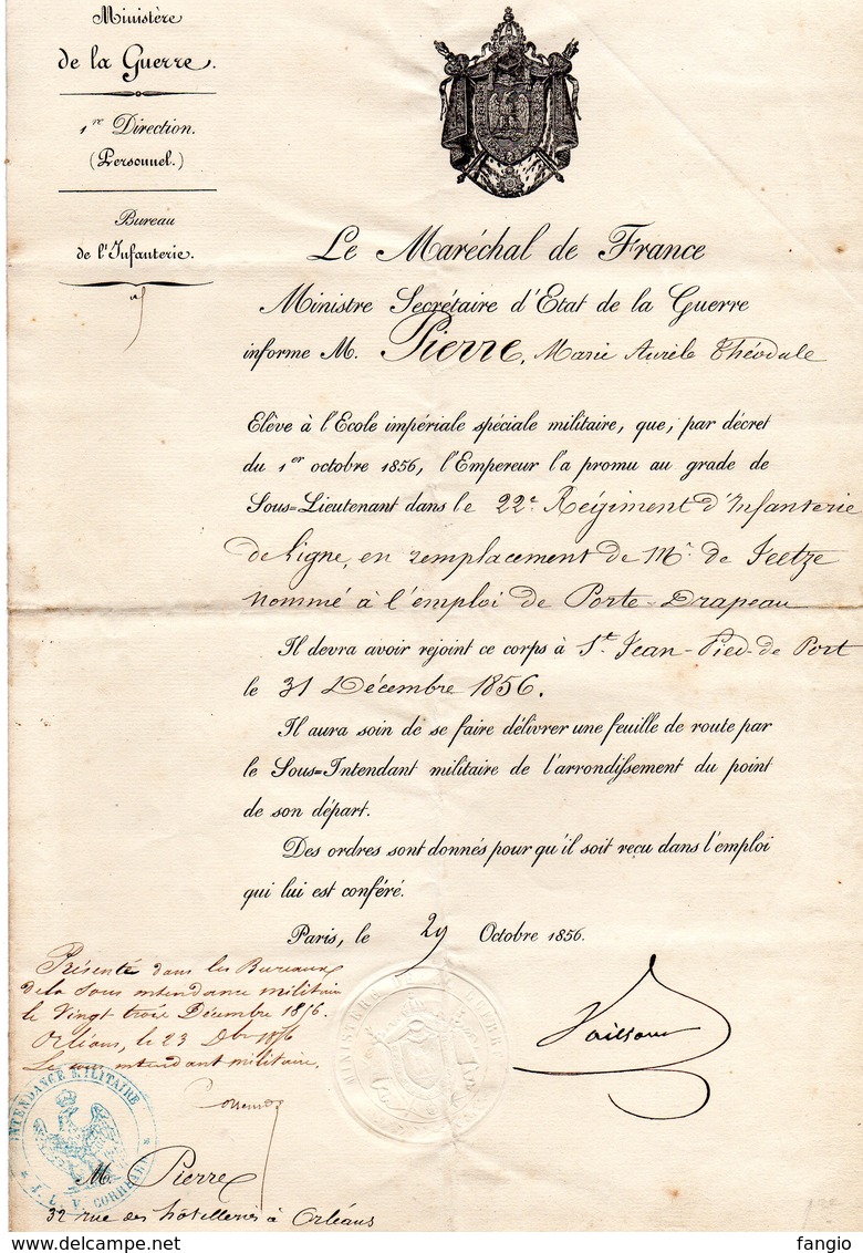 MILITAIRE -- "Diplome Délivré Par (Le Ministère De La Guerre)- - Documents Historiques