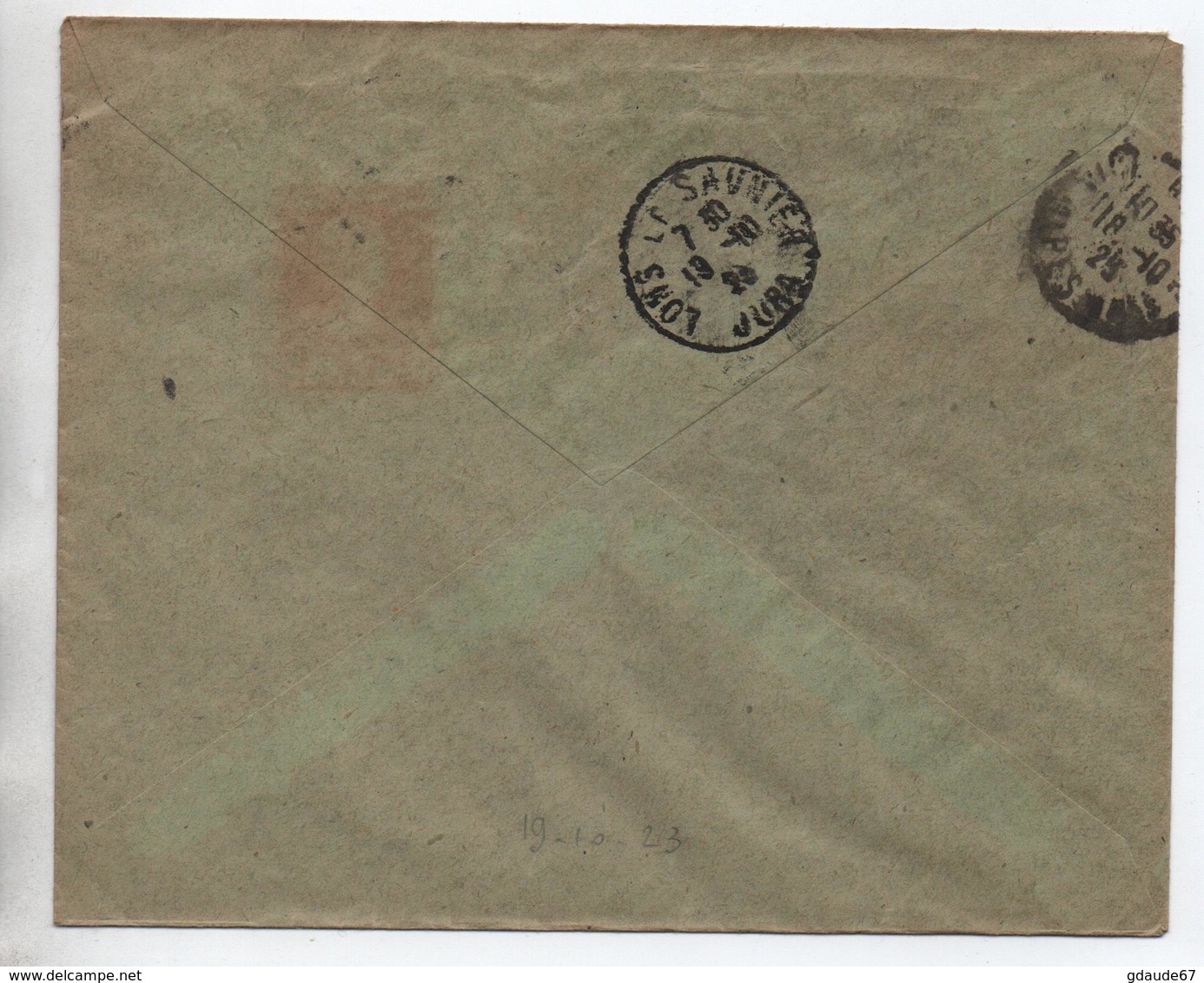 1923 - ENVELOPPE RECOMMANDEE De 'S GRAVENHAGE Pour LONS LE SAUNIER (JURA) - Poststempels/ Marcofilie