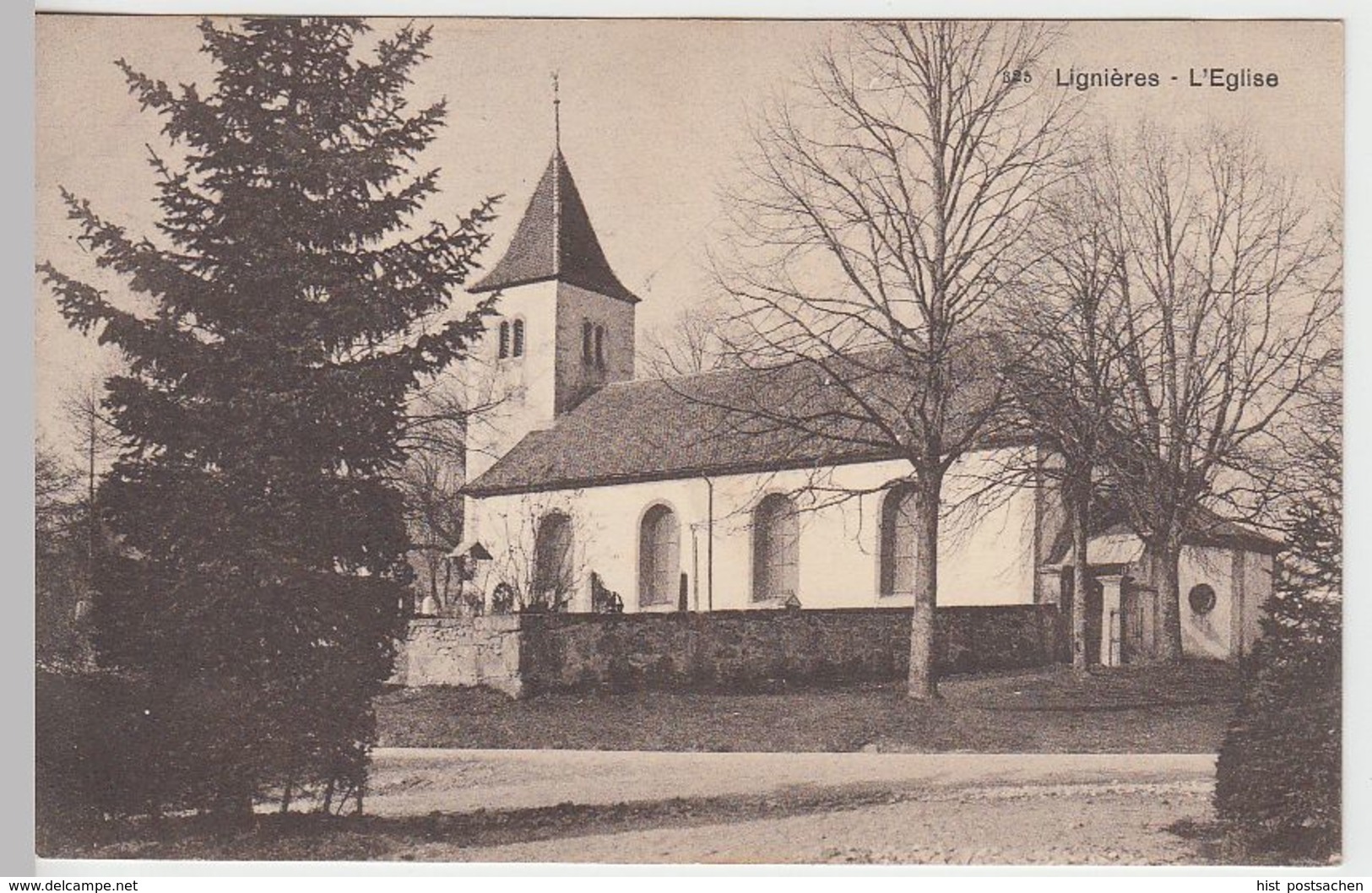 (41436) AK Lignières (Neuenburg), Kirche, Vor 1945 - Lignières