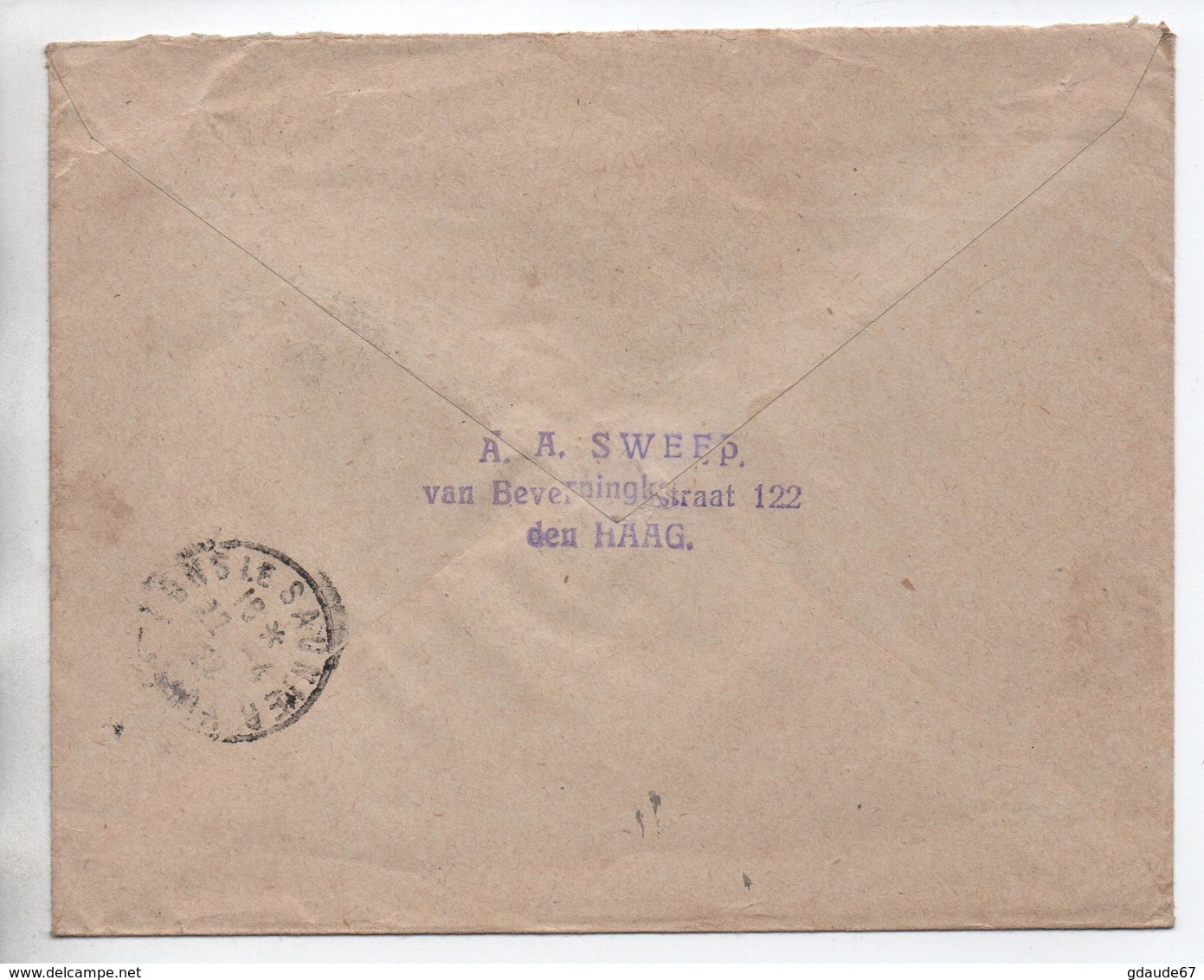 1922 - ENVELOPPE De 'S GRAVENHAGE Pour LONS LE SAUNIER (JURA) - Postal History