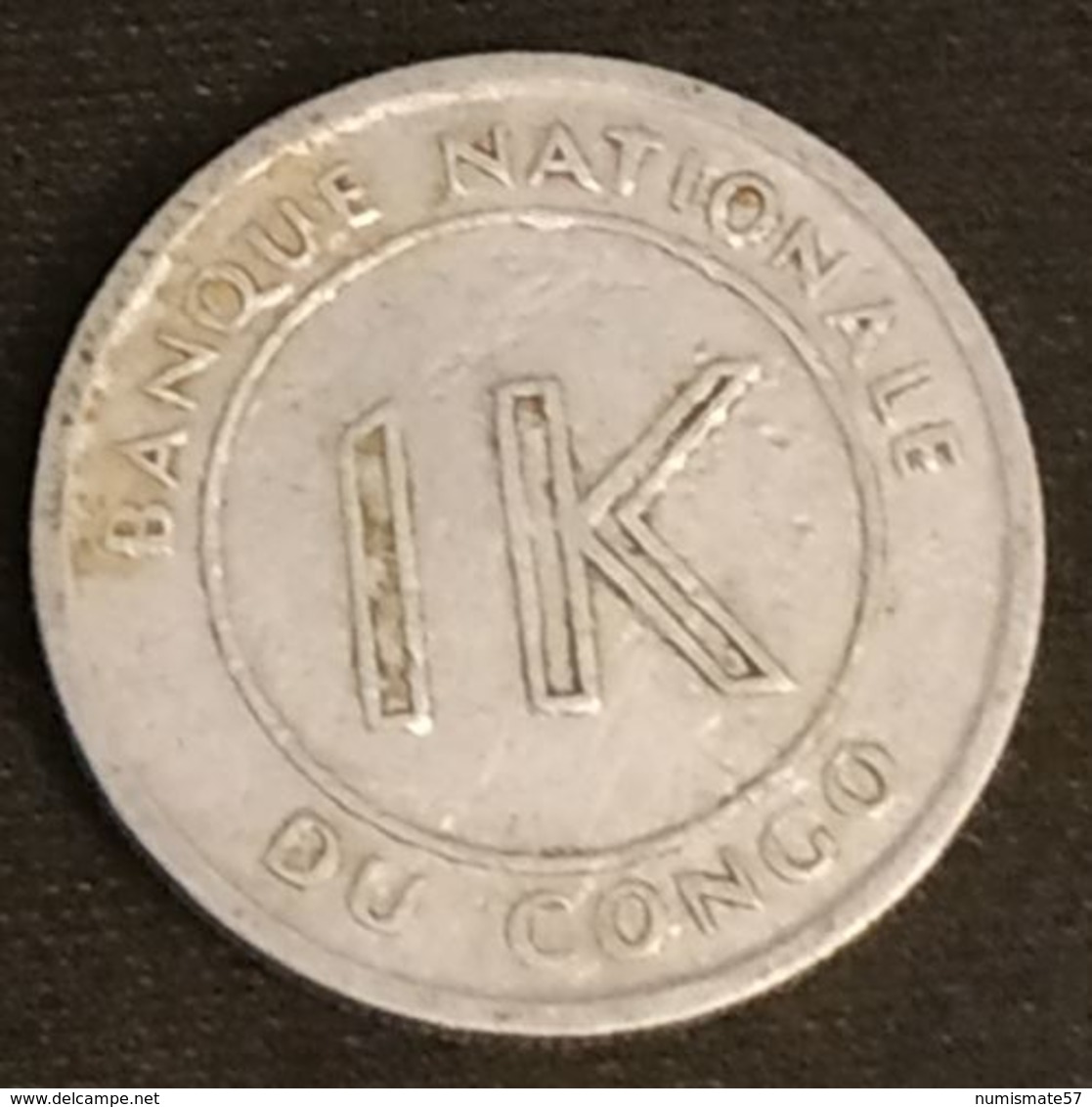 CONGO - 1 LIKUTA 1967 - KM 8 - JUSTICE PAIX TRAVAIL - Congo (Democratic Republic 1964-70)