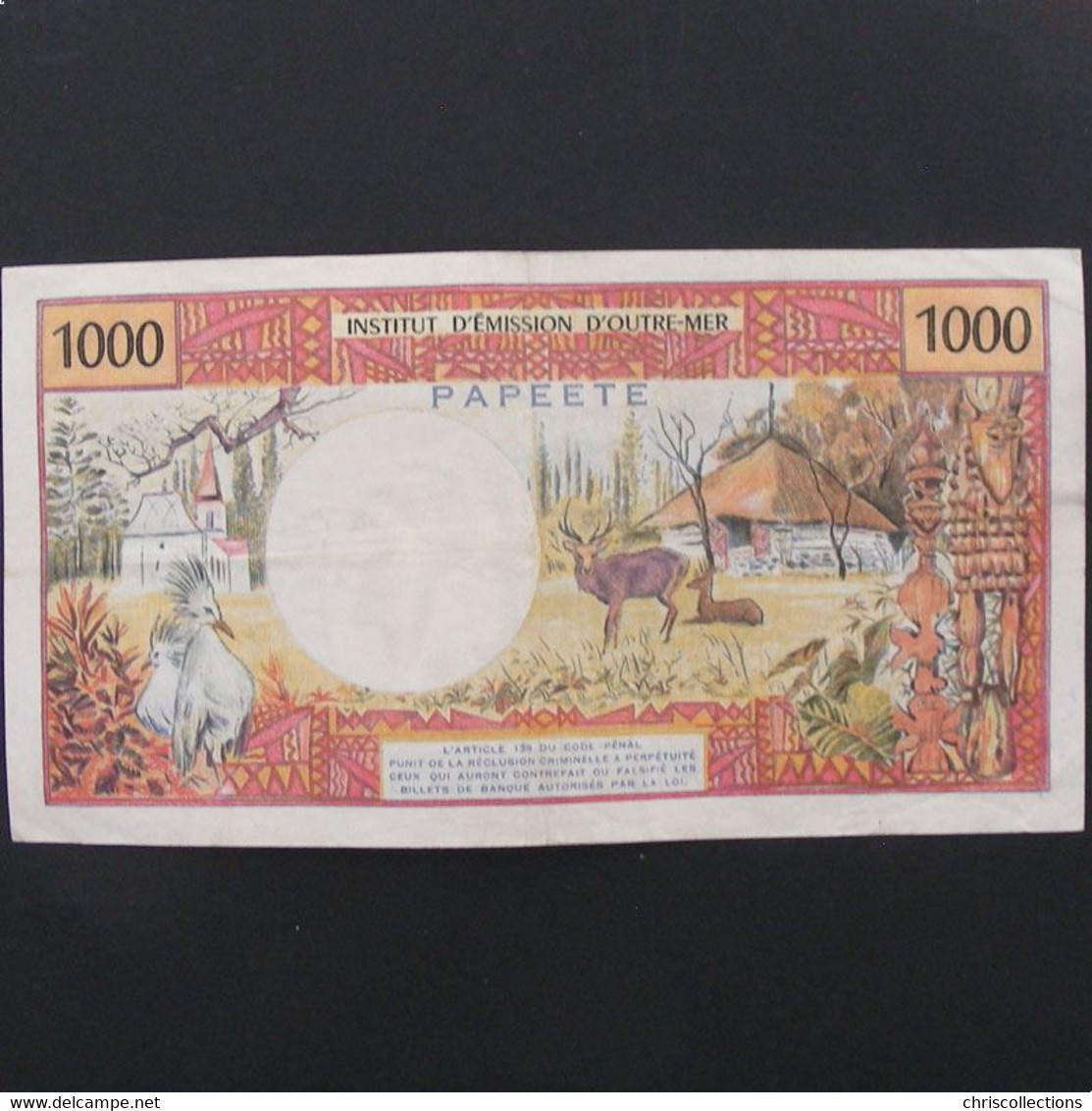 Tahiti, Papeete, 1000 Francs ND 1985, VF/VF - Papeete (Polinesia Francese 1914-1985)