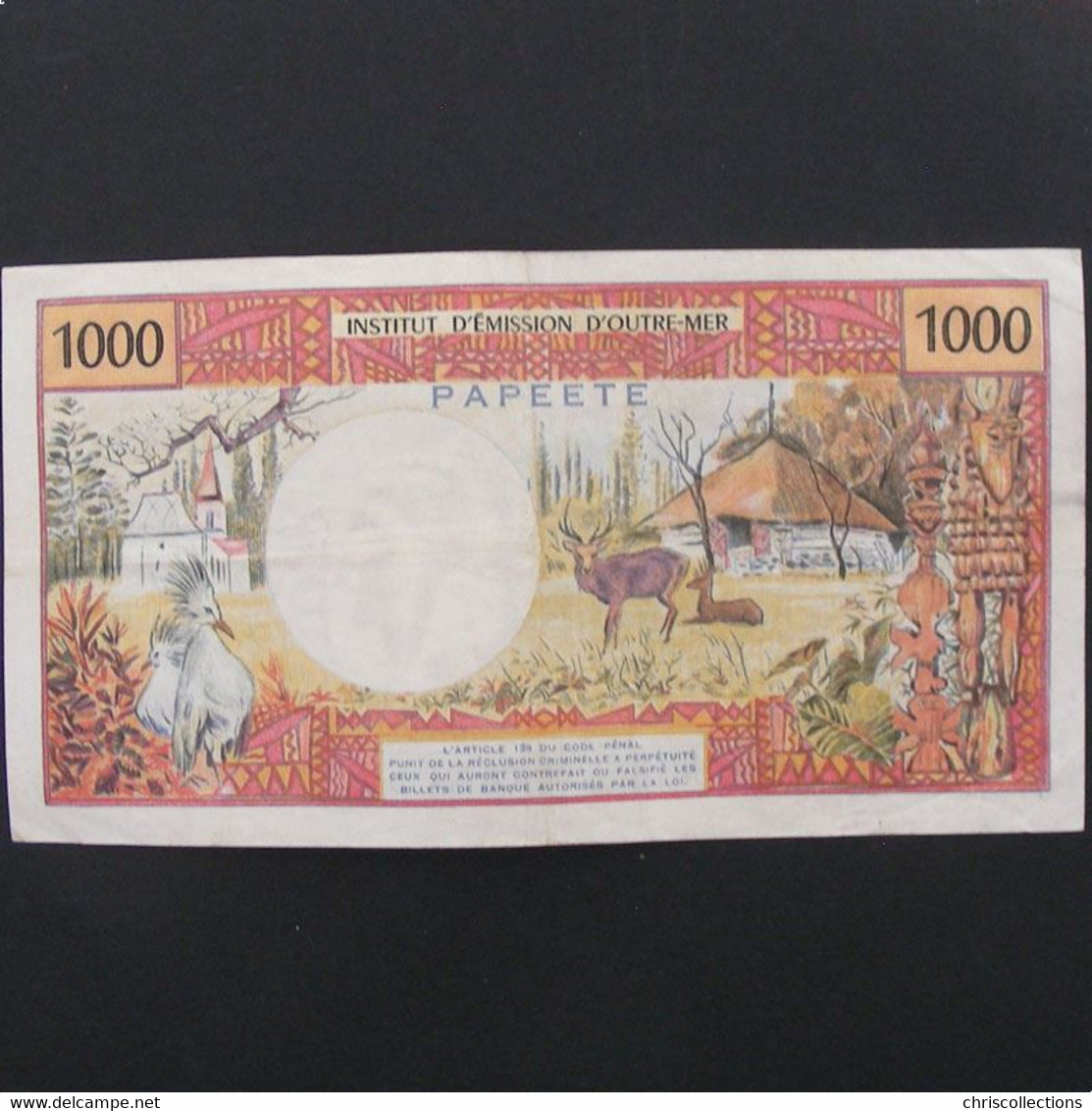 Tahiti, Papeete, 1000 Francs ND 1985, VF/VF - Papeete (Französisch-Polynesien 1914-1985)