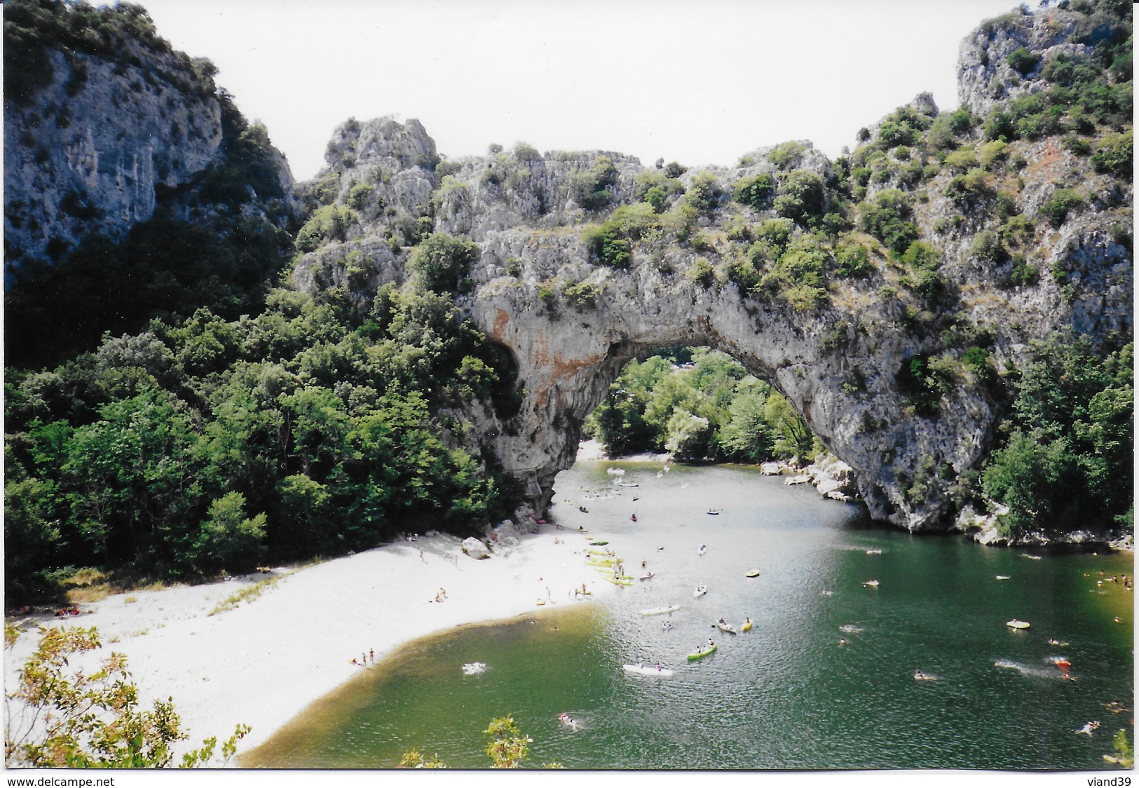 Vallon Pont D'Arc - L'Ardèche Et Le Pont -  Photographie Datée De Juillet 2000 - Dimension 18,5 X 12,5 Cm - Vallon Pont D'Arc