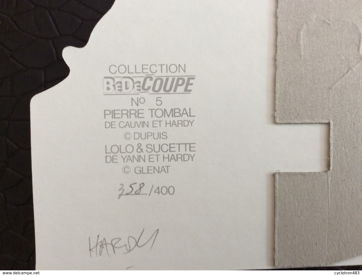 Hardy Pierre Tombal, Lolo Et Sucette, BDcoupe 5, Numéroté Et Signé. - Serigraphies & Lithographies