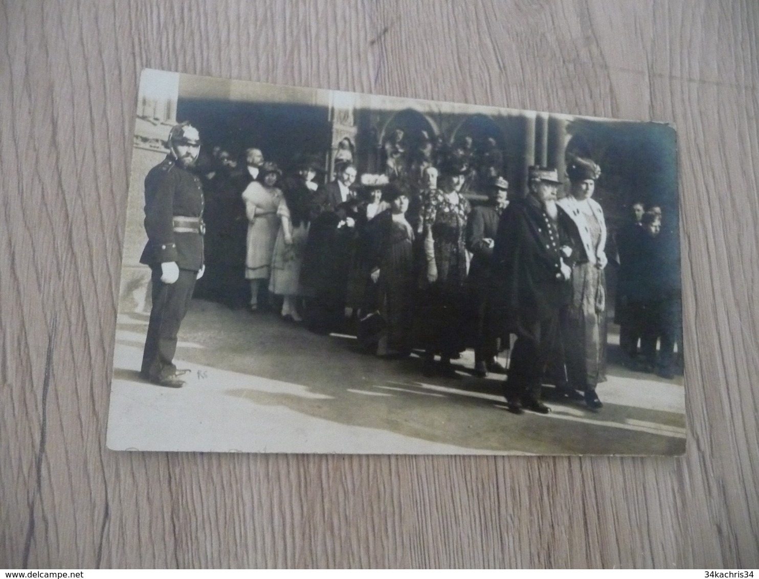 Carte Photo Défilé Officiers Personnalités Et Pompier - Pompieri