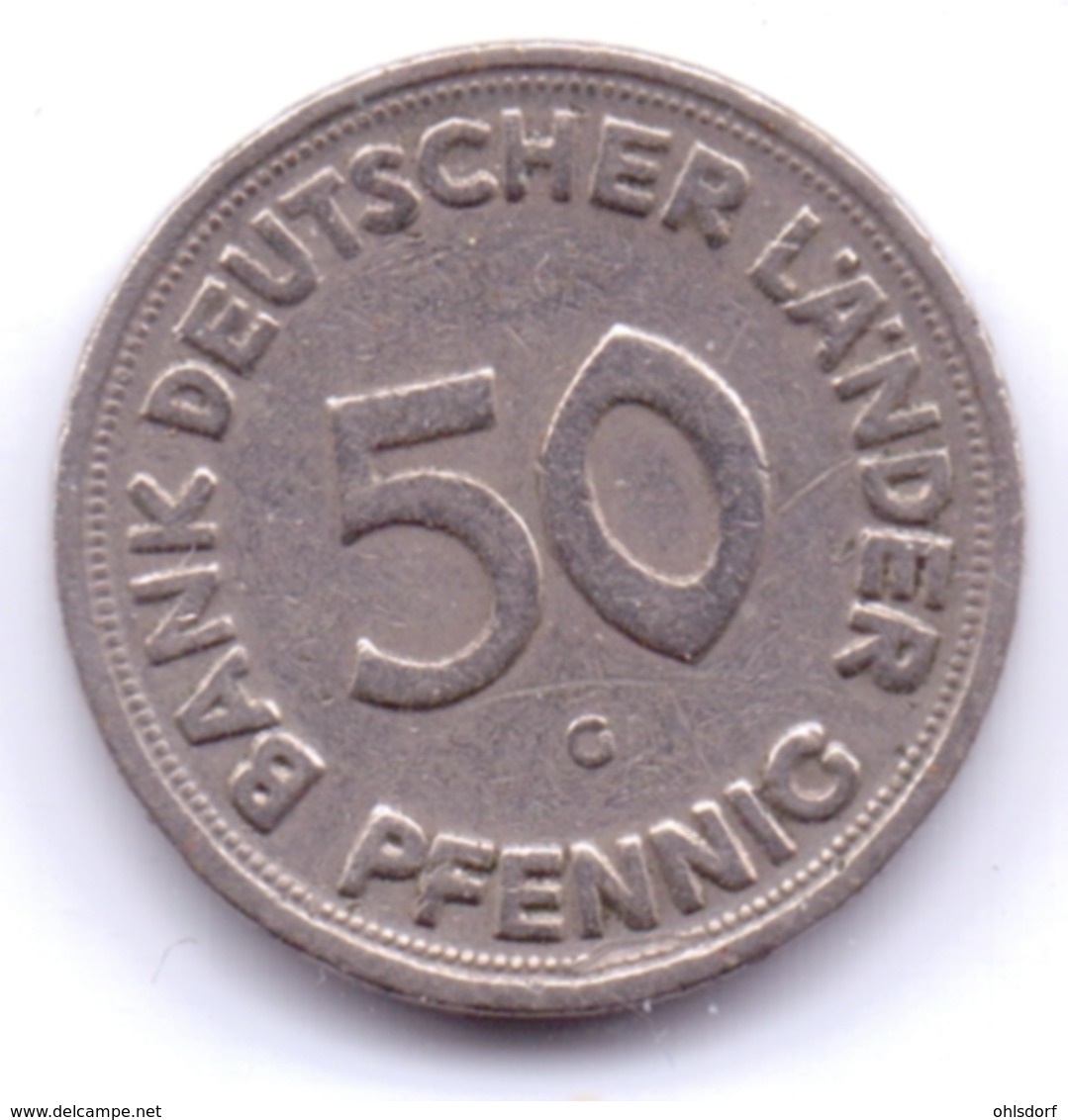 Bank Deutscher Länder 1949 G: 50 Pfennig, KM 104 - 50 Pfennig