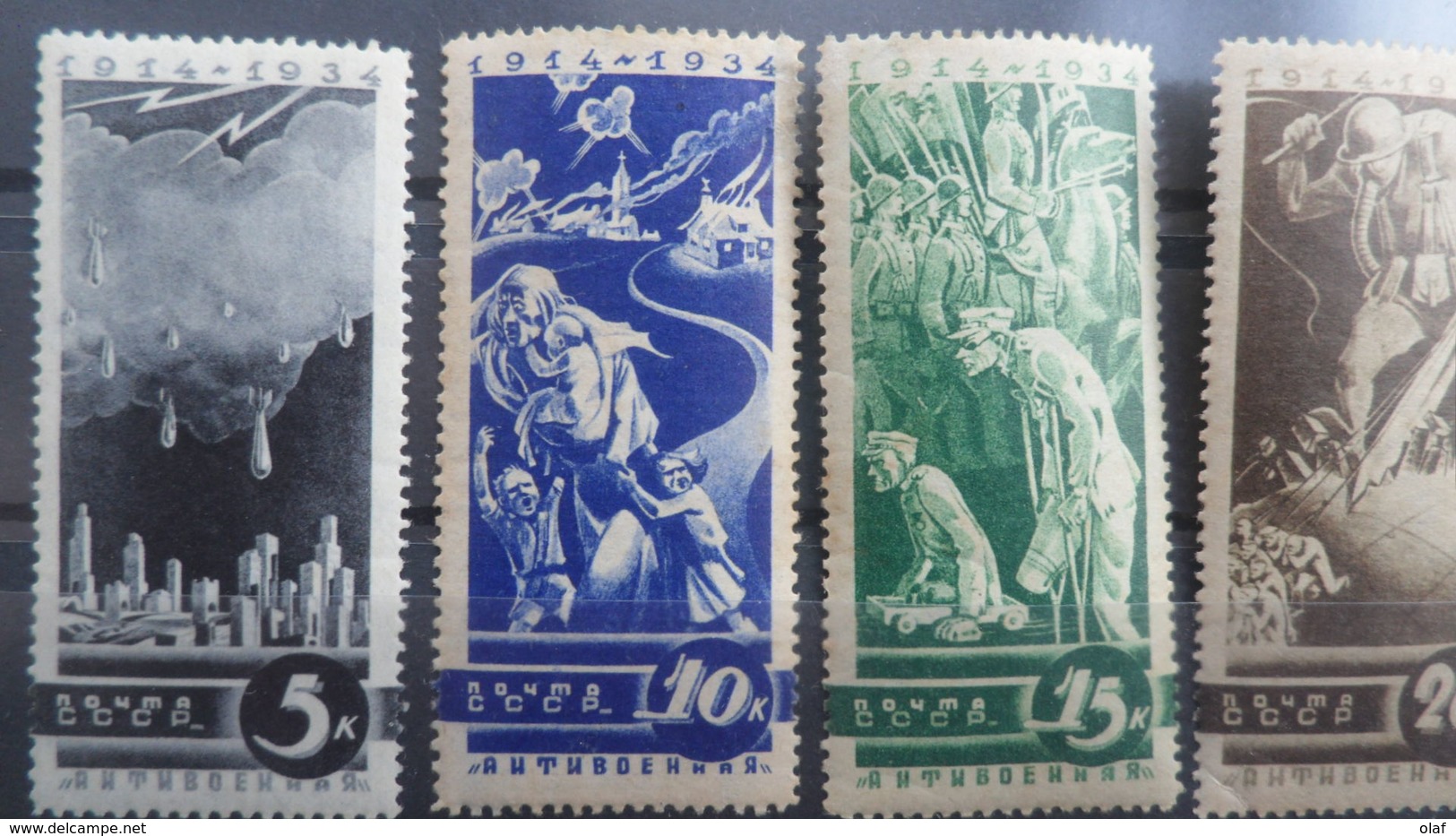 USSR 1935. Anti-war. Full Set Of 5 Stamps. MH (*).Start 1 Euro. Free Shipping - Ungebraucht