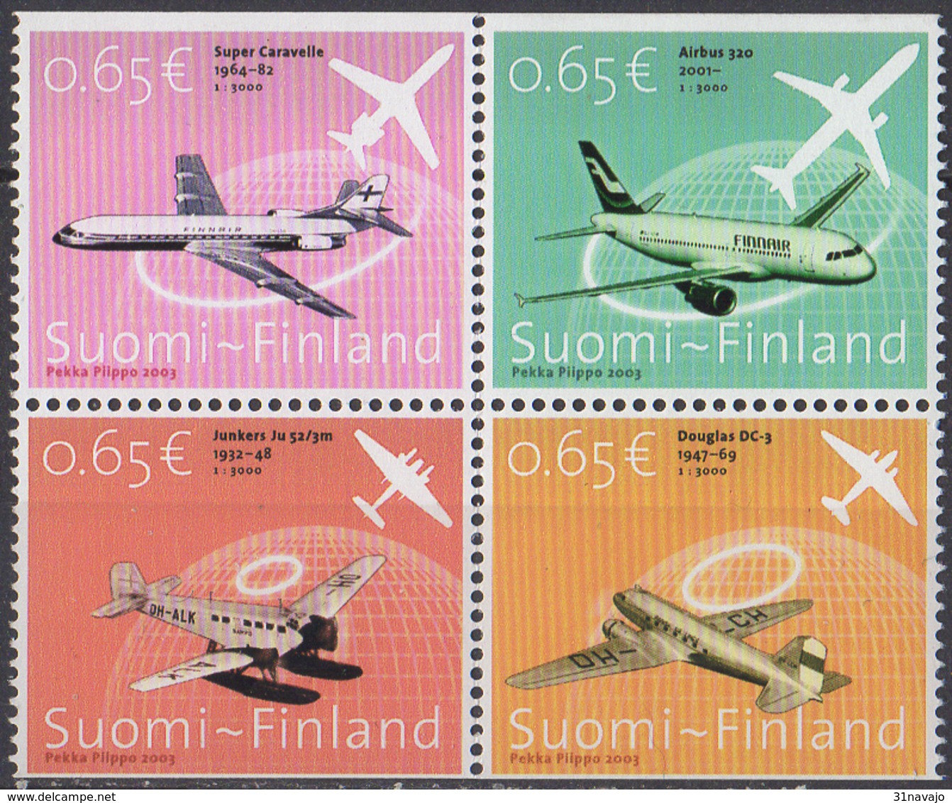 FINLANDE  - Avions 2003 - Unused Stamps