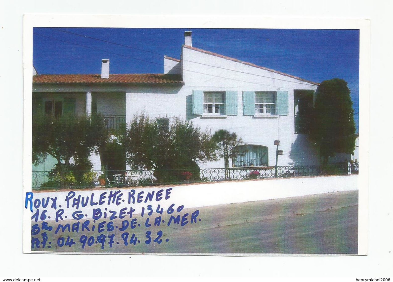 13 Saintes Maries De La Mer Maison Villa 16 Rue Bizet Photo Carton Format Cpm - Saintes Maries De La Mer
