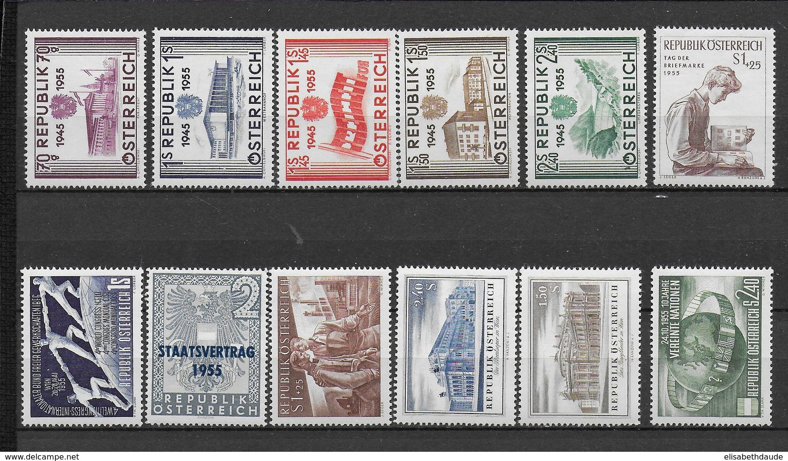 AUTRICHE - 1955 -  ANNEE COMPLETE ** MNH - COTE = 135 EUR. - - Annate Complete