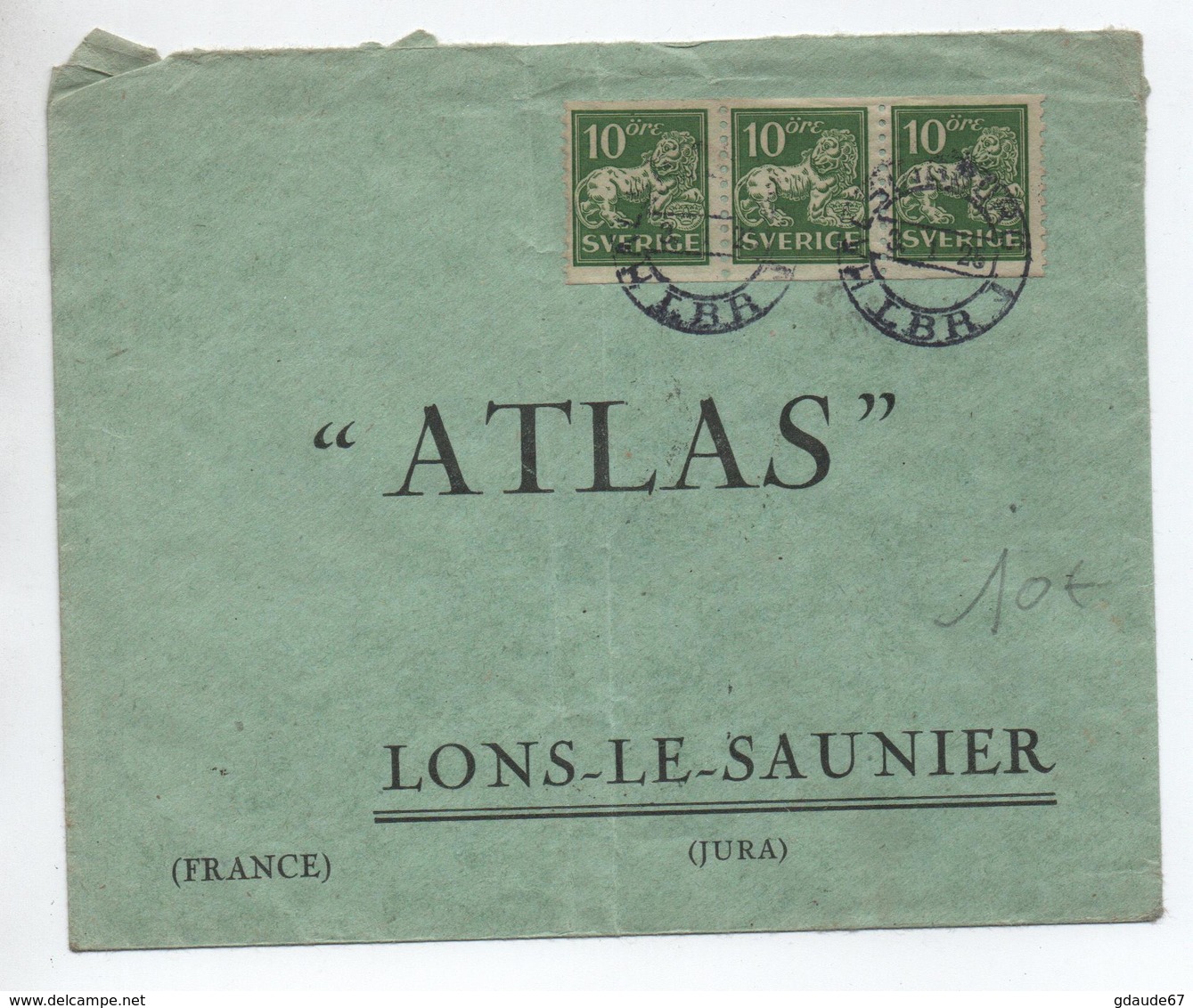 1925 - ENVELOPPE De SUEDE / SVERIGE Pour LONS LE SAUNIER (JURA) - Briefe U. Dokumente