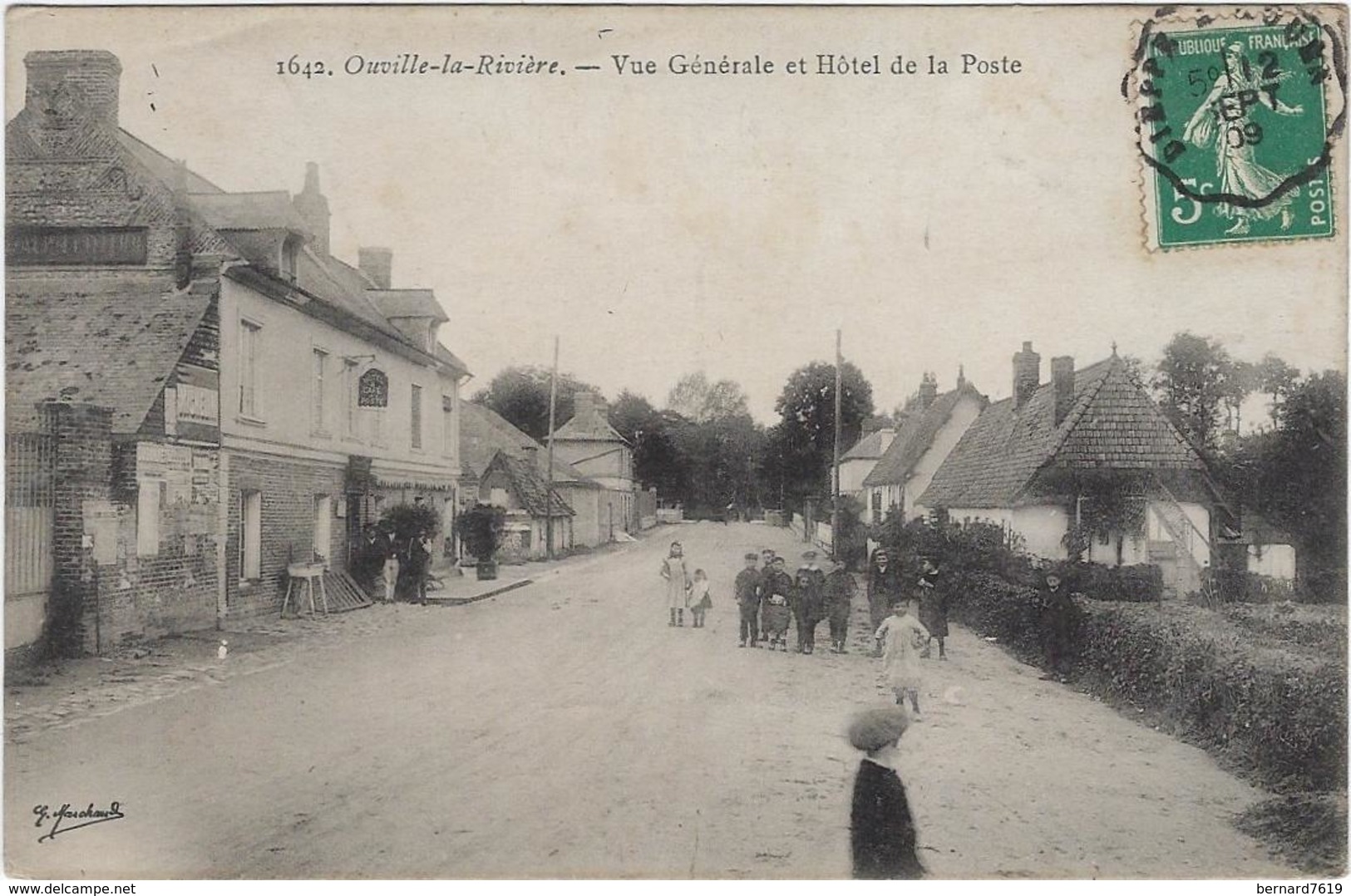 76  Ouville La Riviere  Vue Generale  Et Hotel De La Poste - Ourville En Caux