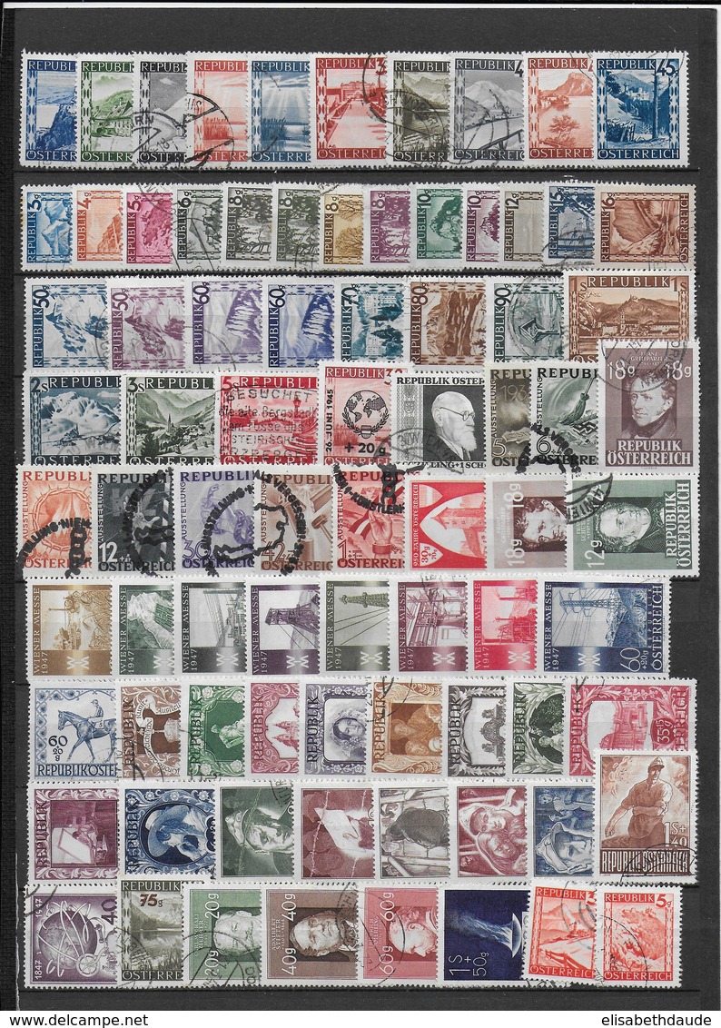 AUTRICHE - 1945/1949 COLLECTION BIEN FOURNIE OBLITERES 2 PAGES - COTE YVERT = 165 EUR. - - Used Stamps
