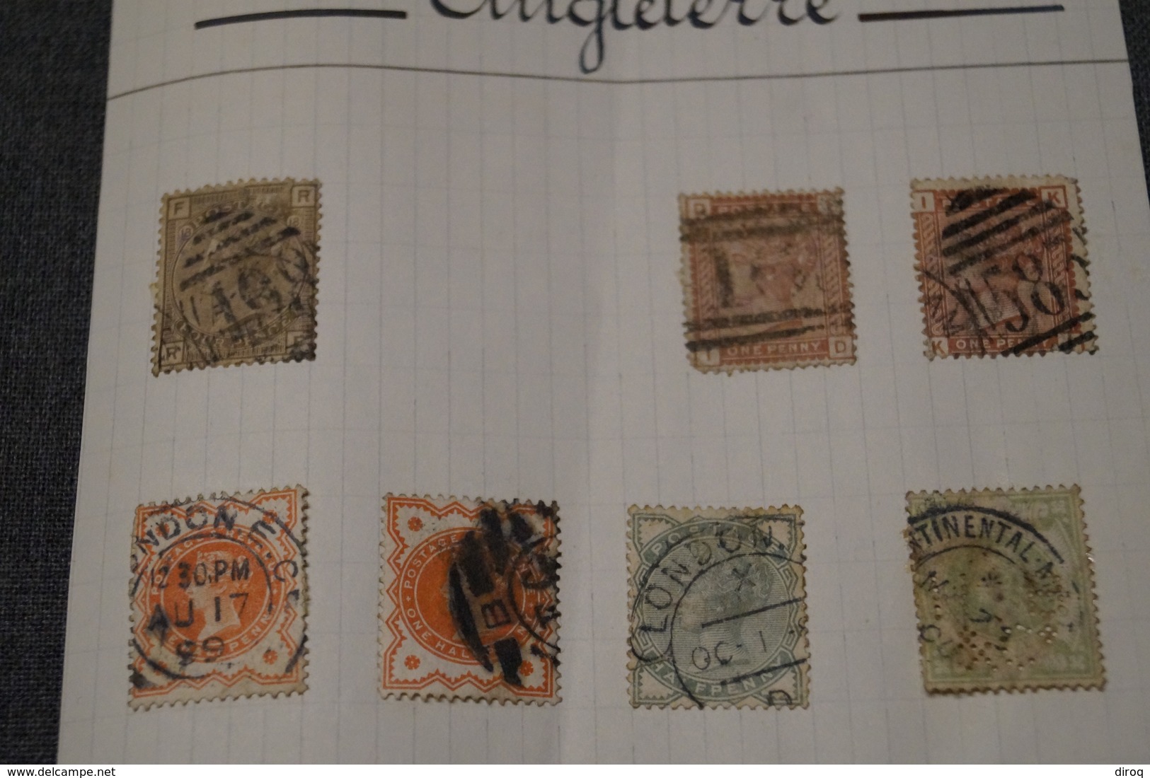 Important Lot De 17 Anciens Timbres Avec Belles Oblitérations,timbres Anciens,sur Charnière,UK,pour Collection - Colecciones Completas