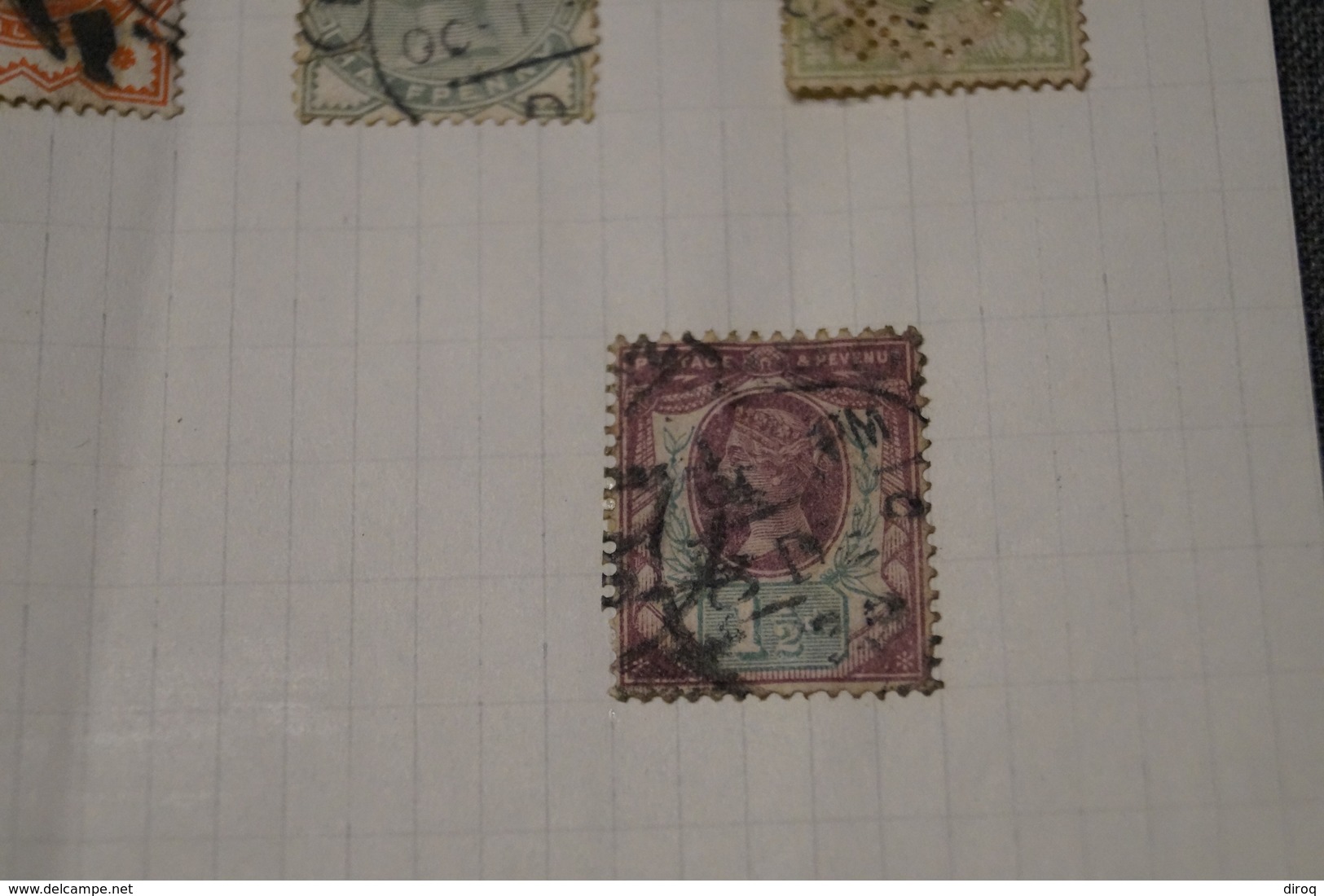 important lot de 17 anciens timbres avec belles oblitérations,timbres anciens,sur charnière,UK,pour collection