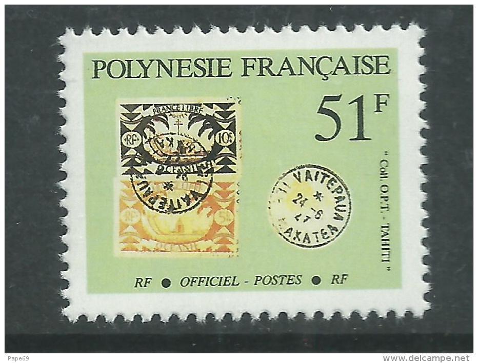 Polynésie Service N° 26 XX  :  Timbres Et Cachets Sur Timbres : 51 F.  Sans Charnière, TB - Dienstzegels