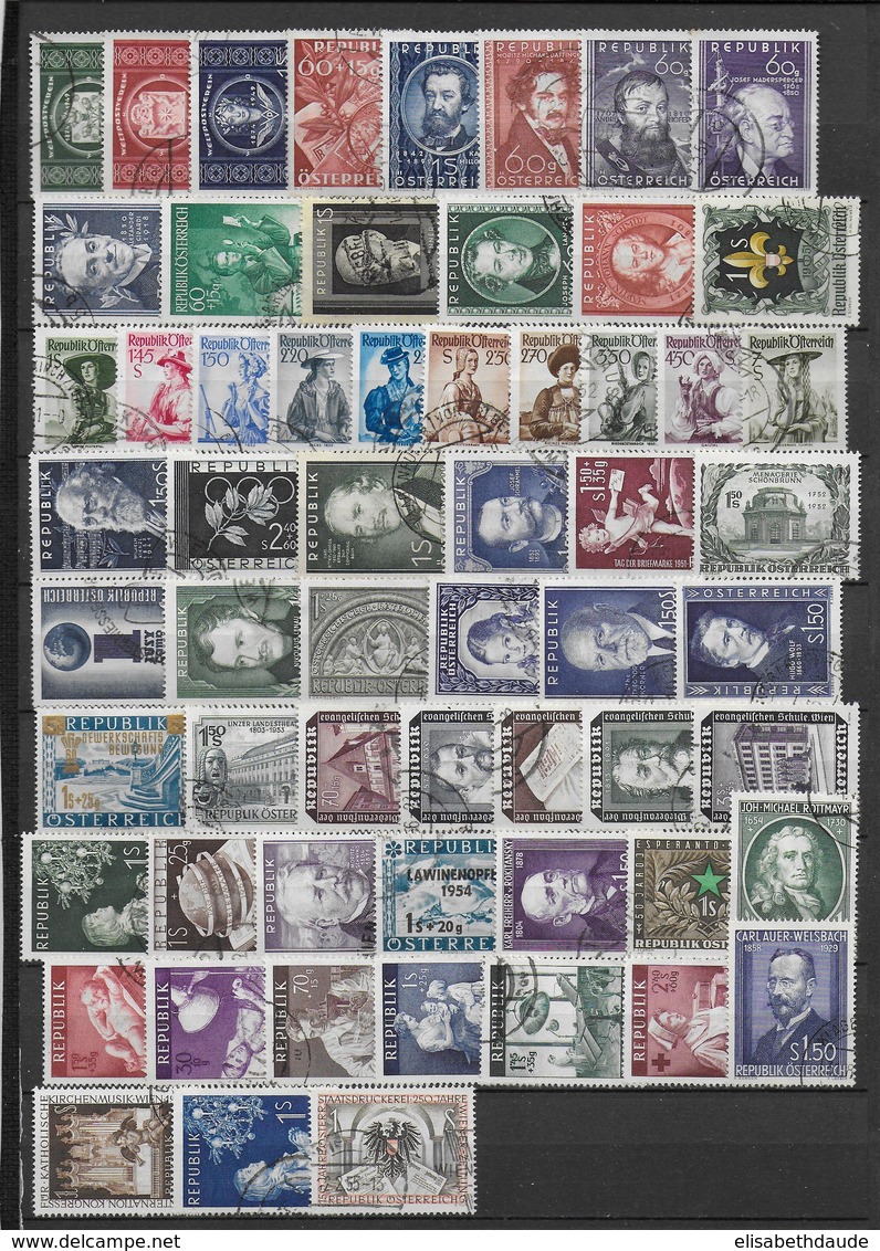 AUTRICHE - 1949/1954 COLLECTION PRESQUE COMPLETE APRES 1950 OBLITERES  - COTE YVERT = 315 EUR. - - Used Stamps