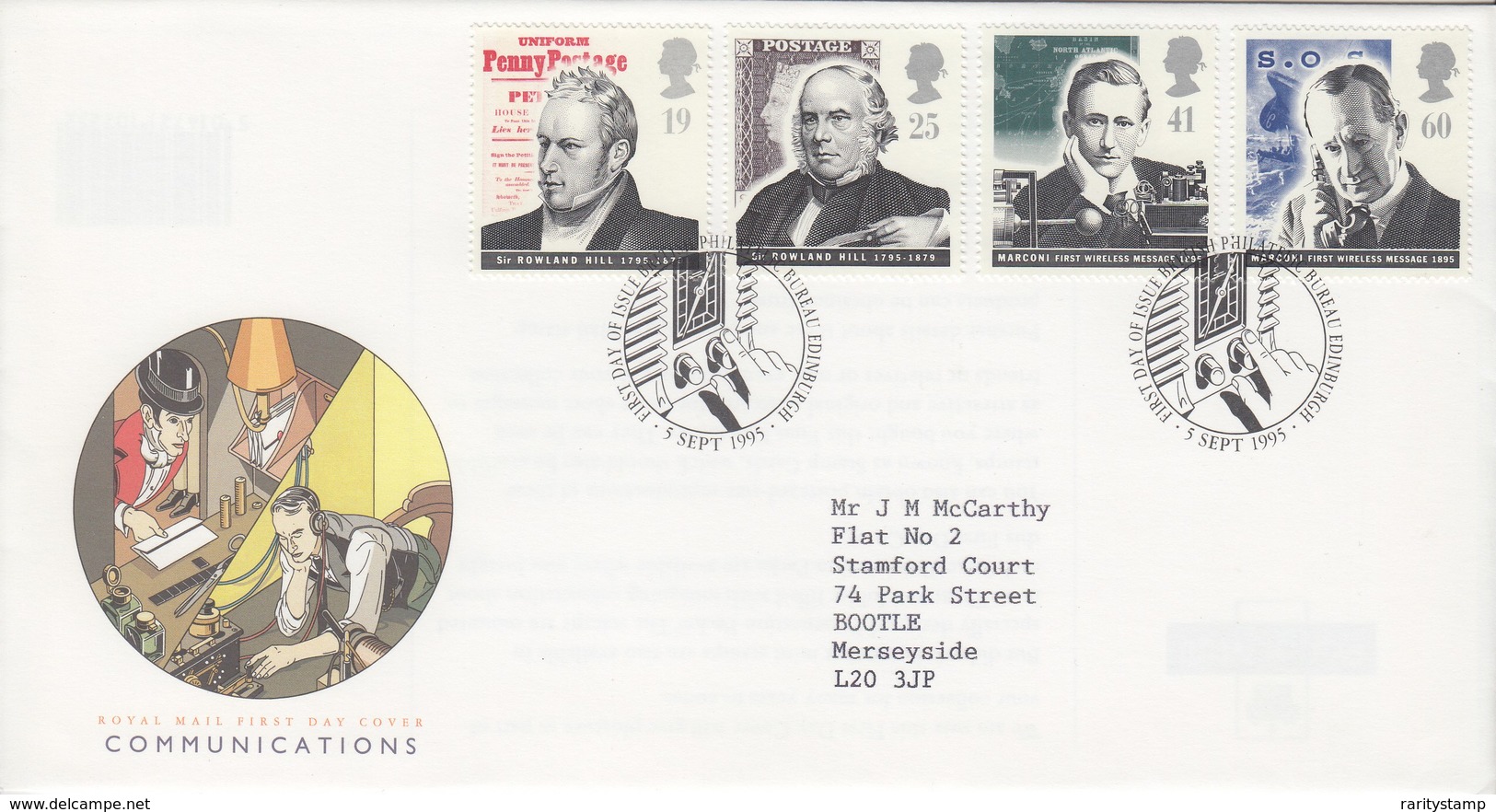 GRAN BRETAGNA 1995 FDC  COMMUNICATIONS - 1991-2000 Decimal Issues