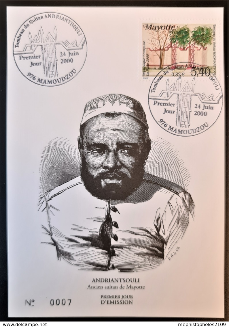 MAYOTTE 2000 - FDC Numéroté 0007 - Adriantsouli - Covers & Documents