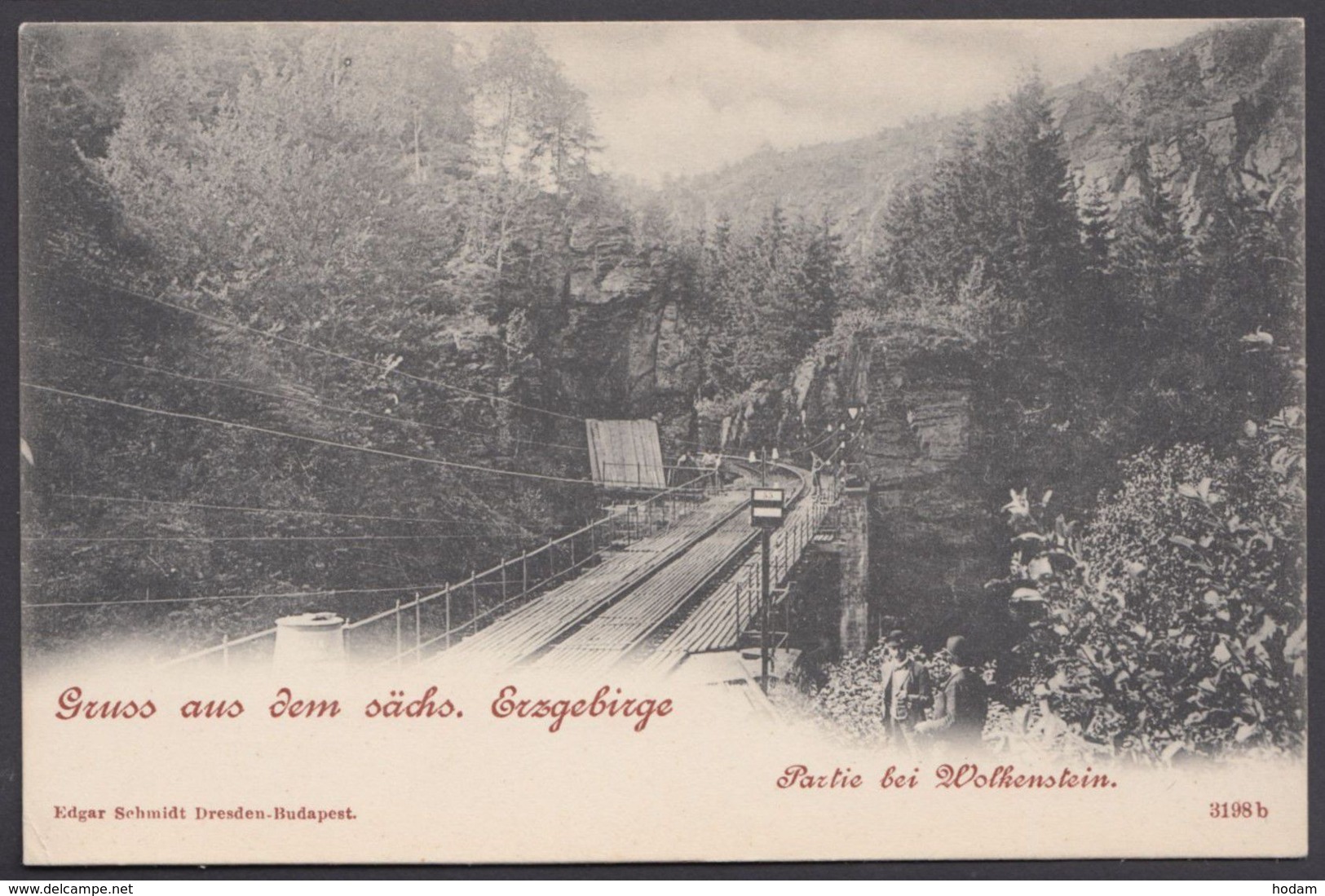 Wolkenstein, Gruß Aus..., Partie Mit Bahnstrecke, Ca. 1900 - Wolkenstein