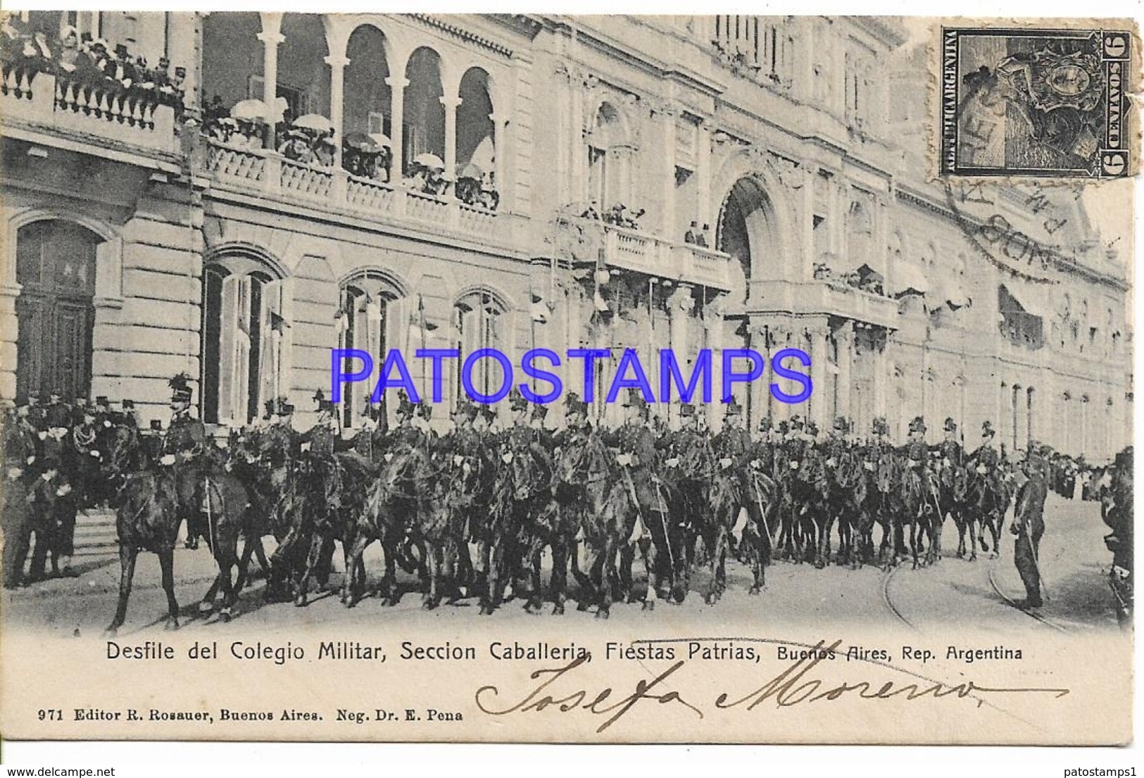 132639 ARGENTINA BUENOS AIRES DESFILE DEL COLEGIO MILITAR SECCION CABALLERIA FIESTAS PATRIAS POSTAL POSTCARD - Belice