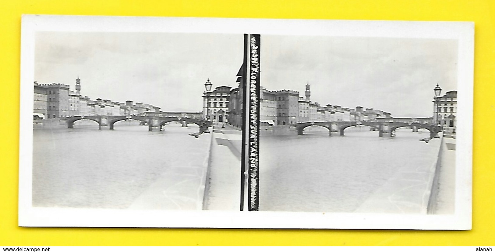 Vues Stéréos FLORENCE Pont Sur L'Arno - Stereo-Photographie
