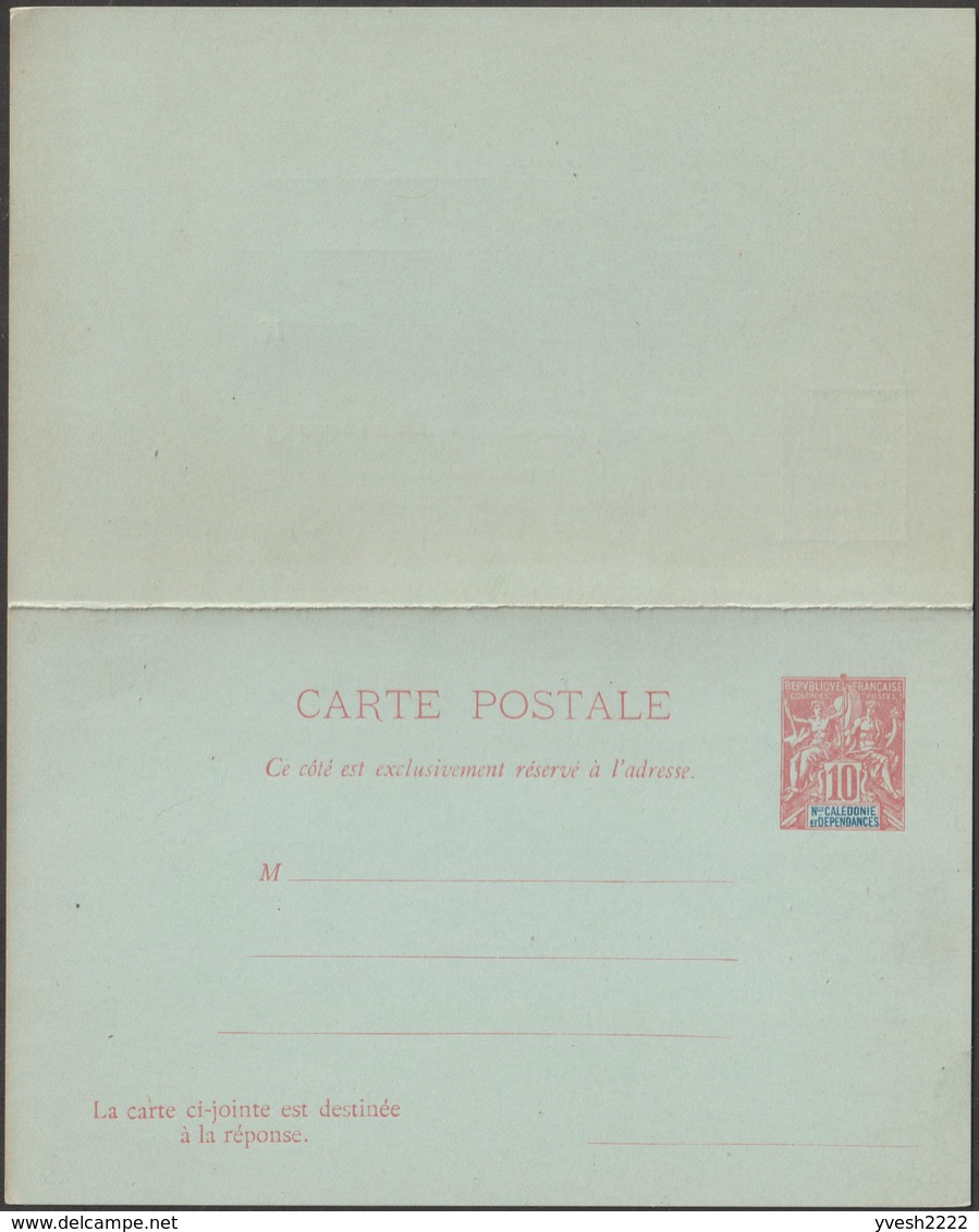 Nouvelle Calédonie 1900 Et 1901, 4 Entiers Postaux, Carte Avec Réponse Payée, 3 Cartes-lettres (CP 8, CL 8, 9, 10b) - Ganzsachen