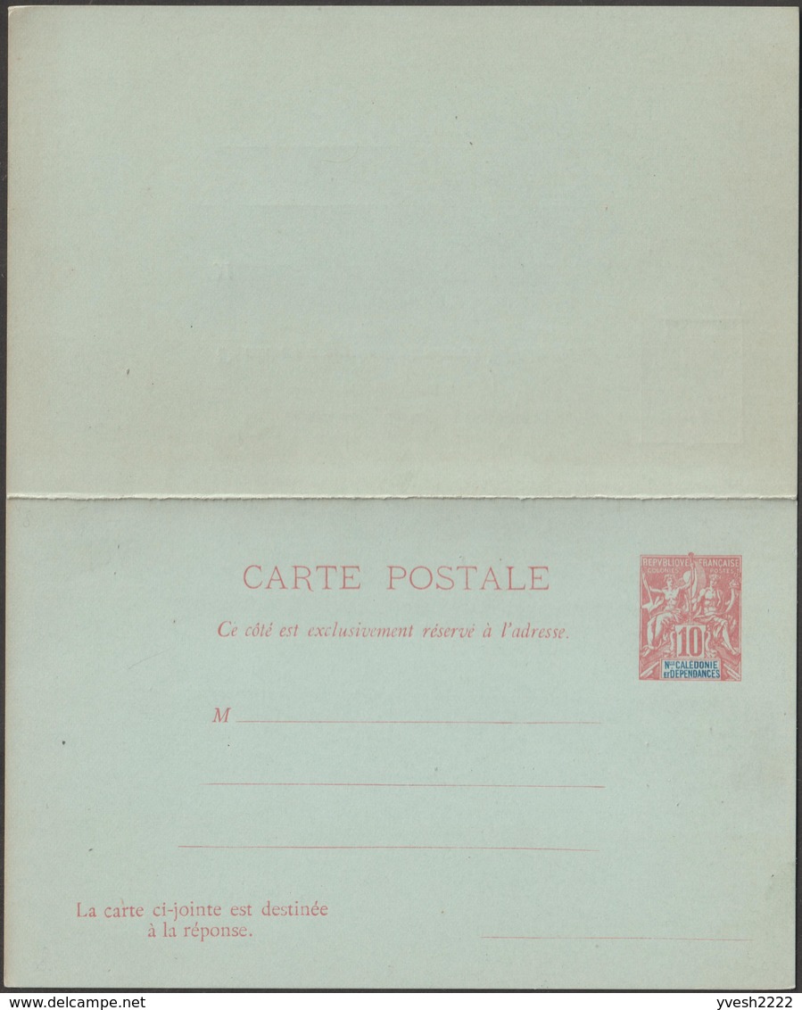 Nouvelle Calédonie 1900 Et 1901, 4 Entiers Postaux, Carte Avec Réponse Payée, 3 Cartes-lettres (CP 8, CL 8, 9, 10b) - Entiers Postaux
