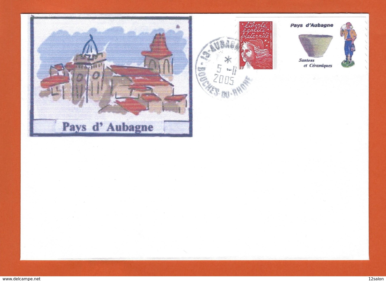 LETTRE FRANCE 3729A TIMBRE PERSONNALISE THEME AUBAGNE SANTON CERAMIQUE - Andere & Zonder Classificatie