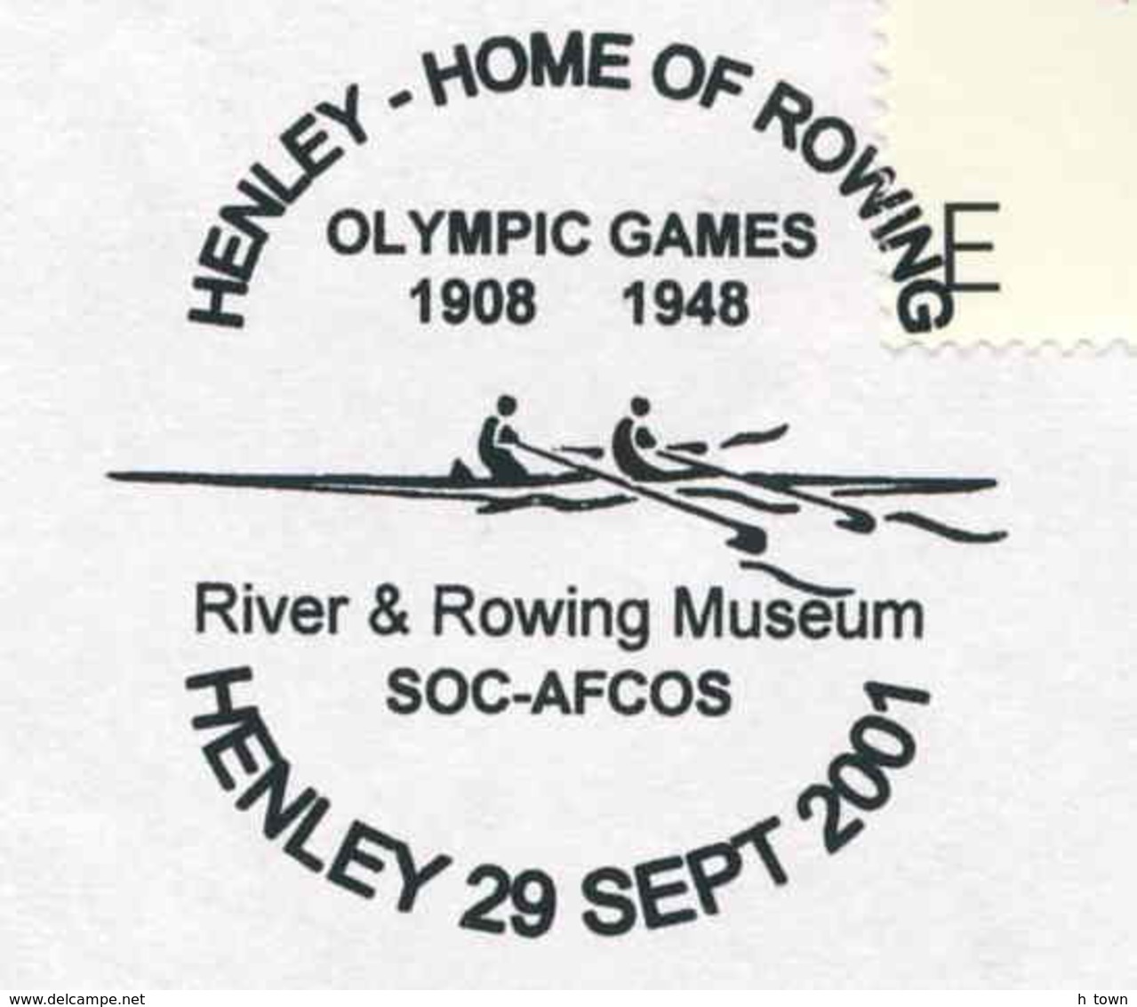 954  Aviron, Jeux Olympiques 1908 1948: Oblit. Temp. D'Angleterre, 2001 - Henley "Home Of Rowning. Museum, Olympic Games - Rowing