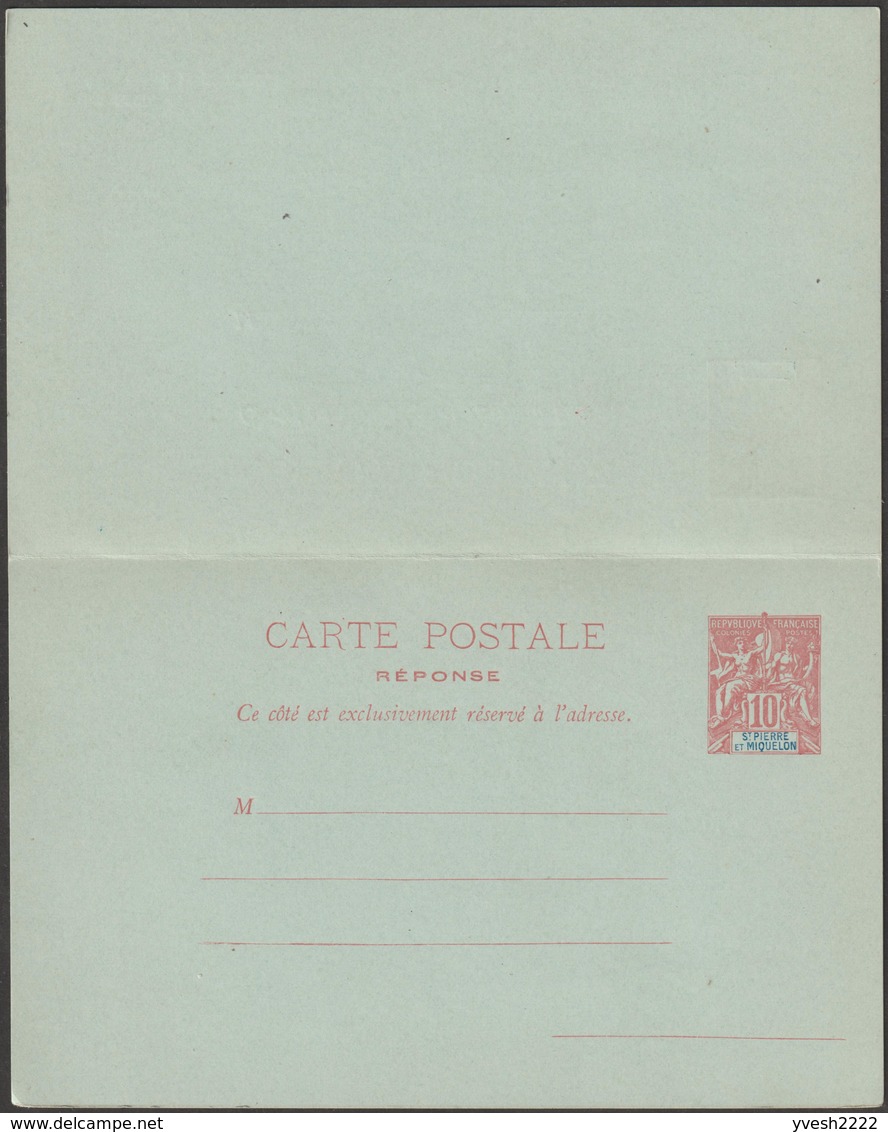 SPM - Saint Pierre Et Miquelon 1900 1901, 3 Entiers Postaux, Carte Avec Réponse Payée, 2 Cartes-lettres (CP 7, CL 8, 9) - Interi Postali