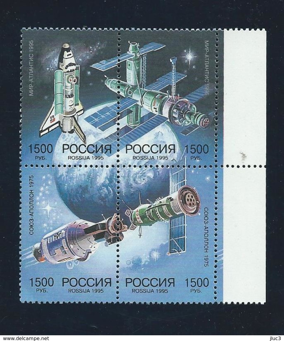 N6132-35 - Russie 95 --  LA  Sublime  SERIE  N° 6132 à 6135 (YT)  Neuve**  SE  Tenant  --  Coopération  Russo-américaine - Unused Stamps