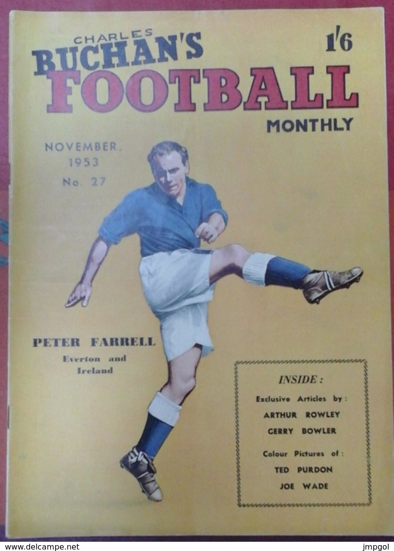 Charles BUCHAN'S Football Monthly  N° 27 Novembre 1953 Revue Anglaise Football Peter FARRELL Everton,Manchester United.. - 1950-Aujourd'hui