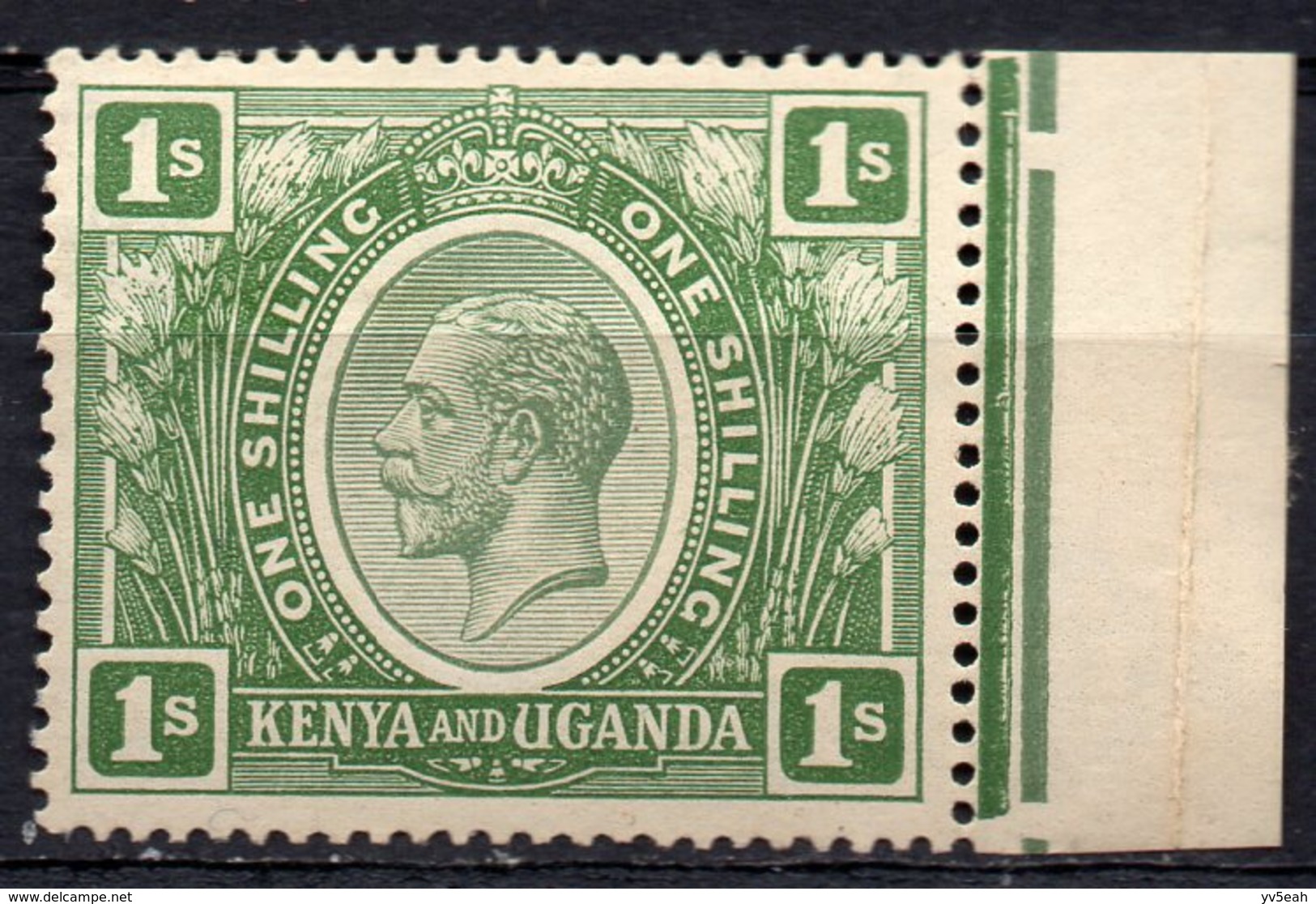 KENYA & UGANDA /1922/MH/SC#29/1 SH. GREEN / KING GEORGE V / ROYALTY - Kenya & Oeganda