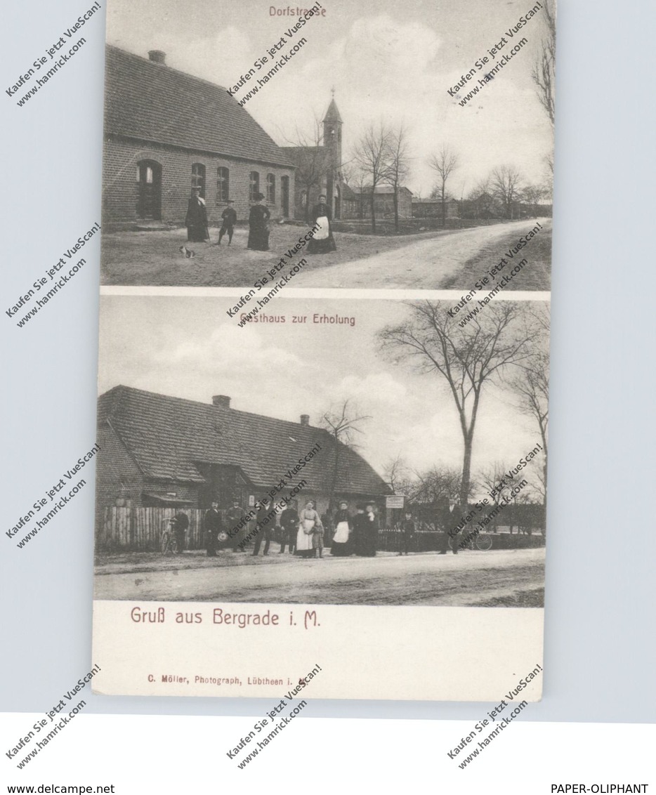 0.2851 DOMSÜHL - BERGRADE, (Parchim), Gasthof Zur Erholung, Dorfstrasse, 1908 - Parchim