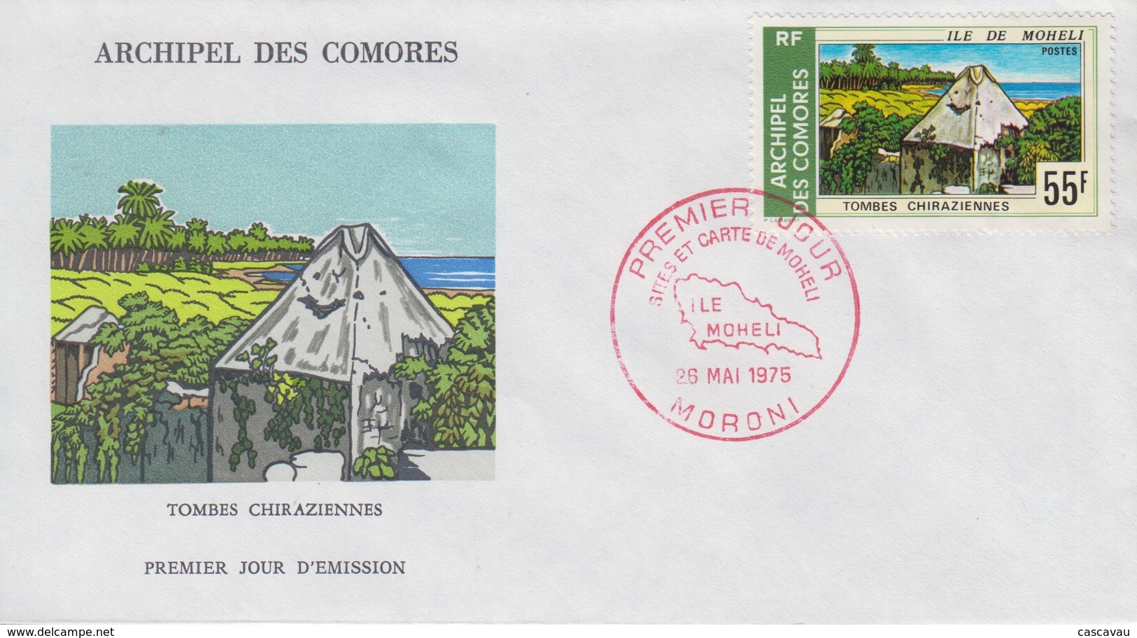 Enveloppe  FDC  1er  Jour   ARCHIPEL  Des  COMORES    Tombes  Chiraziennes    1975 - Other & Unclassified