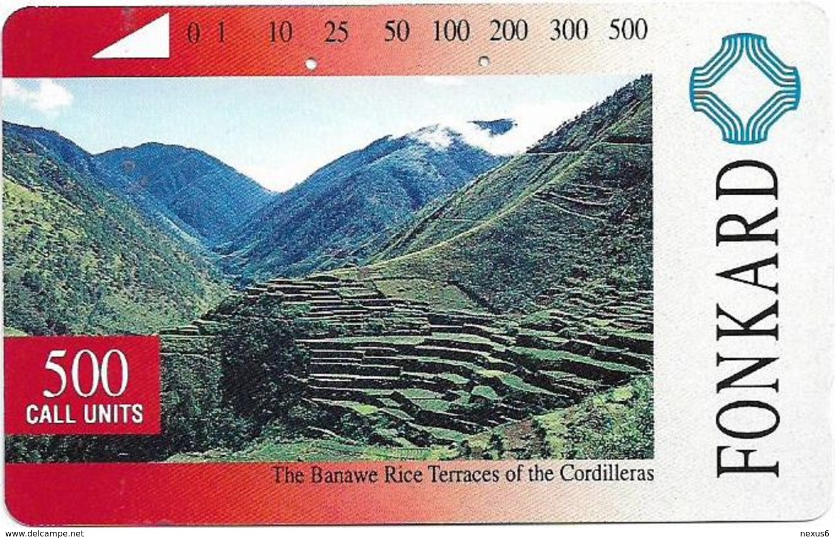 Philippines - PLDT (Tamura) - The Banawe Rices Terraces - 500Units, 1993, Used - Filippijnen