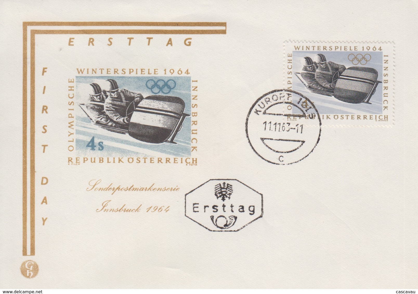 Enveloppe  FDC  1er  Jour   AUTRICHE   Jeux  Olympiques    INNSBRUCK   1964 - Inverno1964: Innsbruck