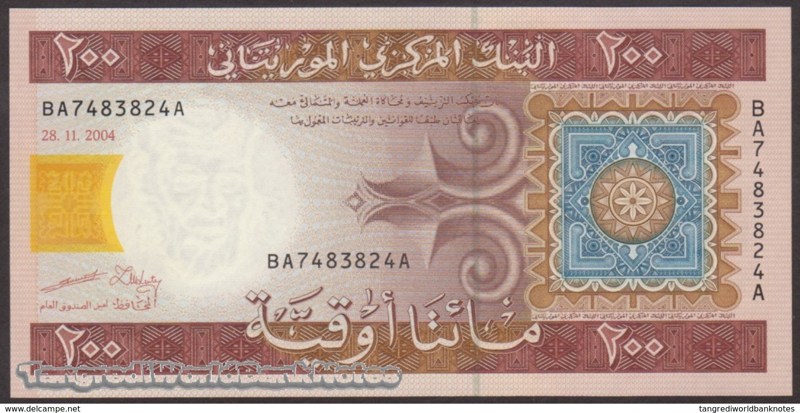 TWN - MAURITANIA 11a - 200 Ouguiya 28.11.2004 BA XXXXXXX A UNC - Mauritania