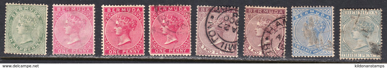 Bermuda 1883-1904 Wmk CA, Perf 14, Cancelled, Sc# ,SG 21-28 Incl 26a, Mi - Bermuda