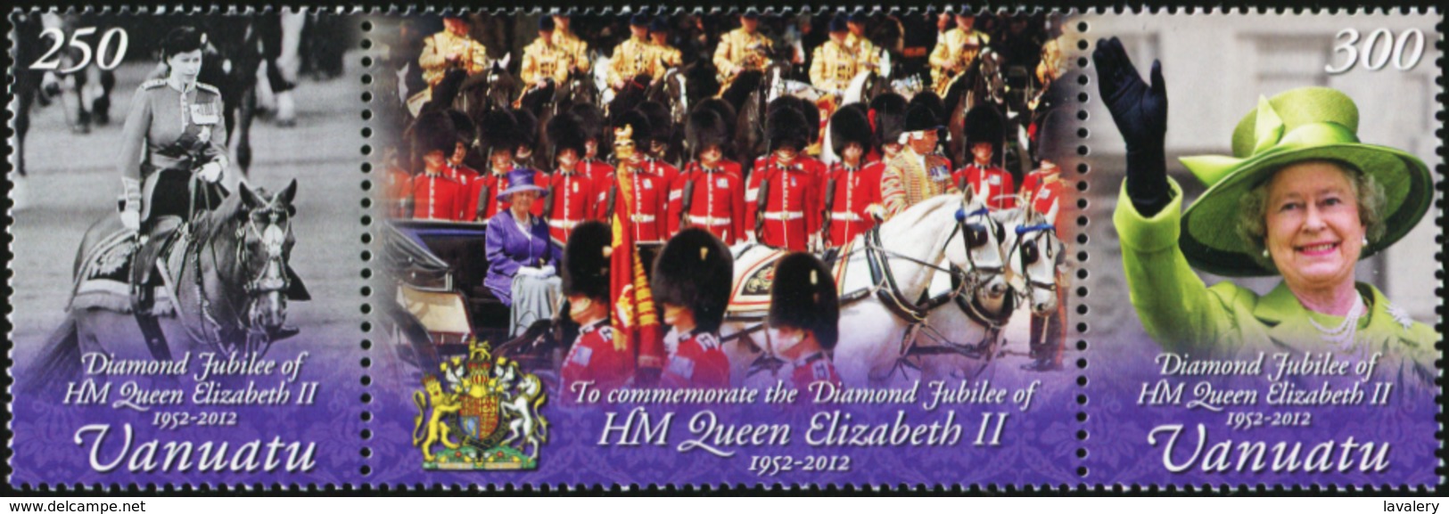 VANUATU 2012 60th Anniversary Of The Coronation Of Queen Elizabeth II Diamond Jubilee Horses Animals Fauna MNH - Koniklijke Families